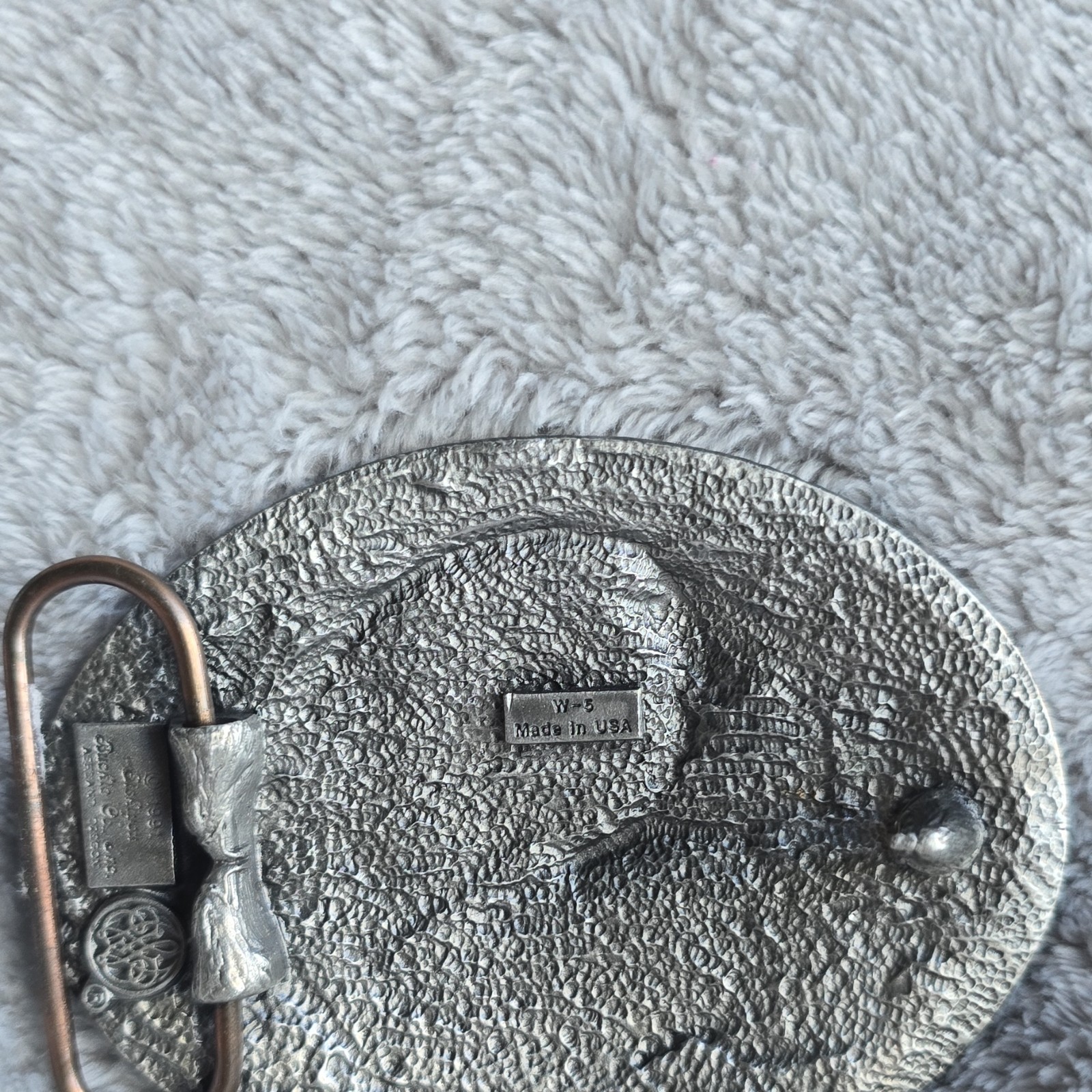 Metal Oval Western Eagle Montana Mountain Belt Buckle Silver Green Engraved