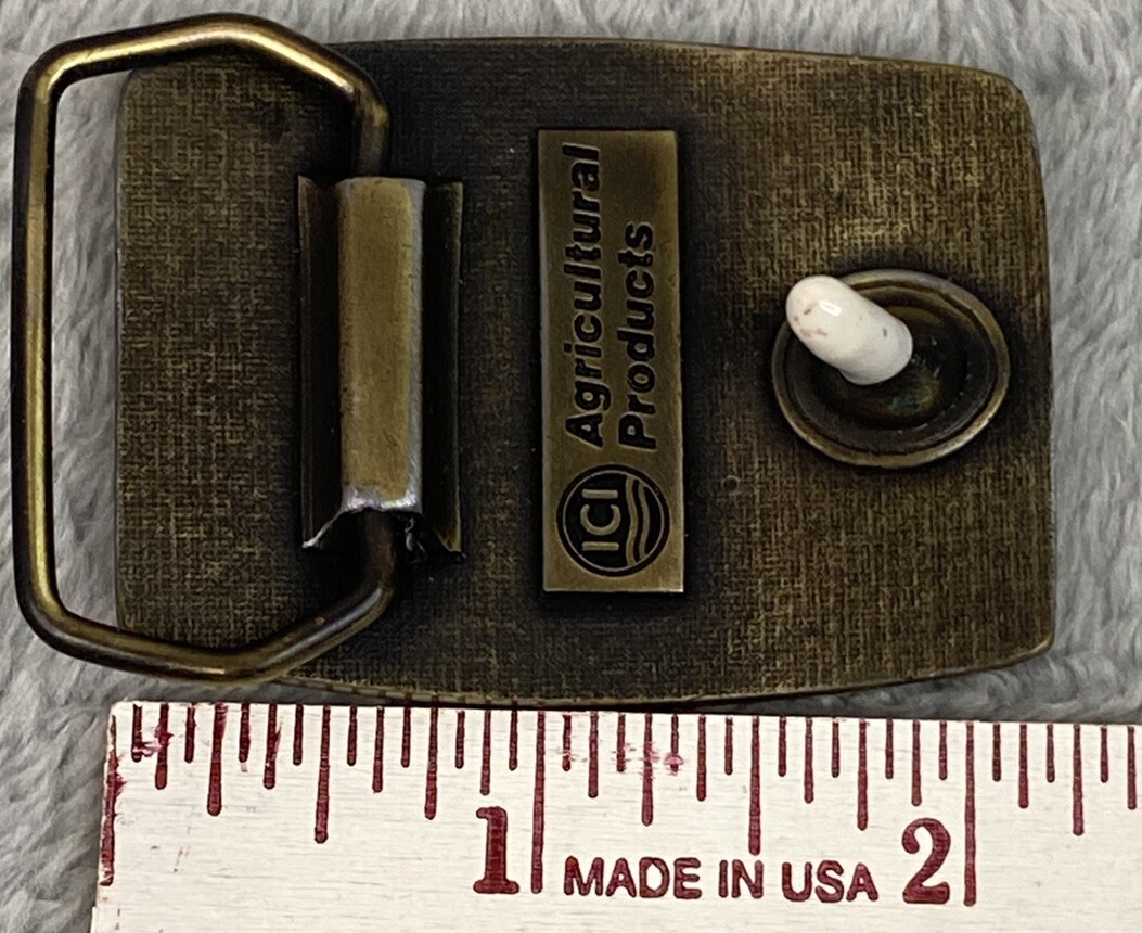 ICI Ag Products Karate Herbicide Brass Belt Buckle for 1.5 in Belt 2.25 x 1.5