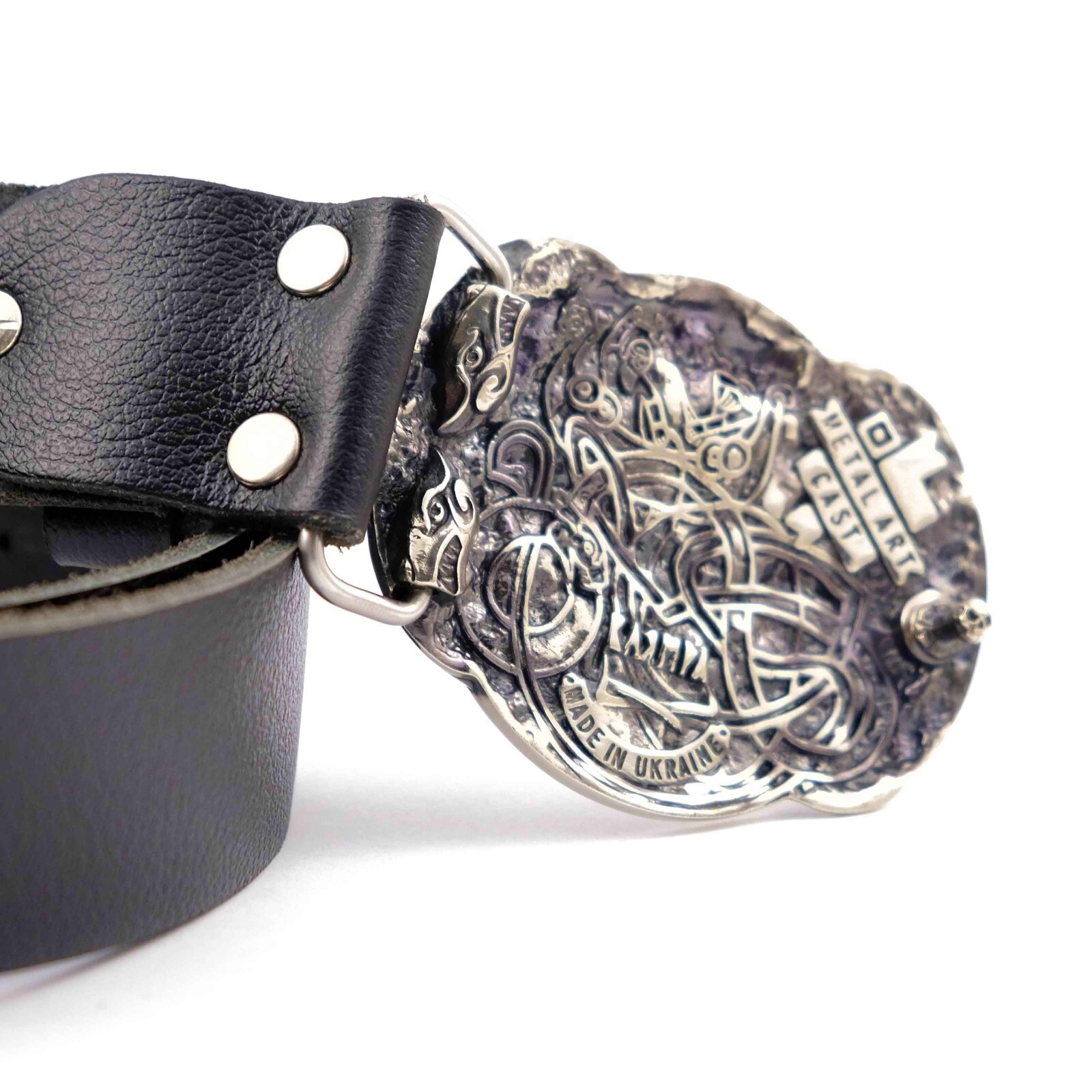 German silver belt buckle Jormungandr, World Serpent buckle, Dragon buckle