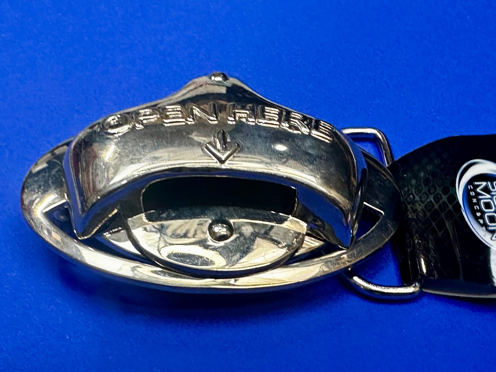 Open Here 2004 NOS Belt Buckle and Bottle Opener by Silver Moon Concepts