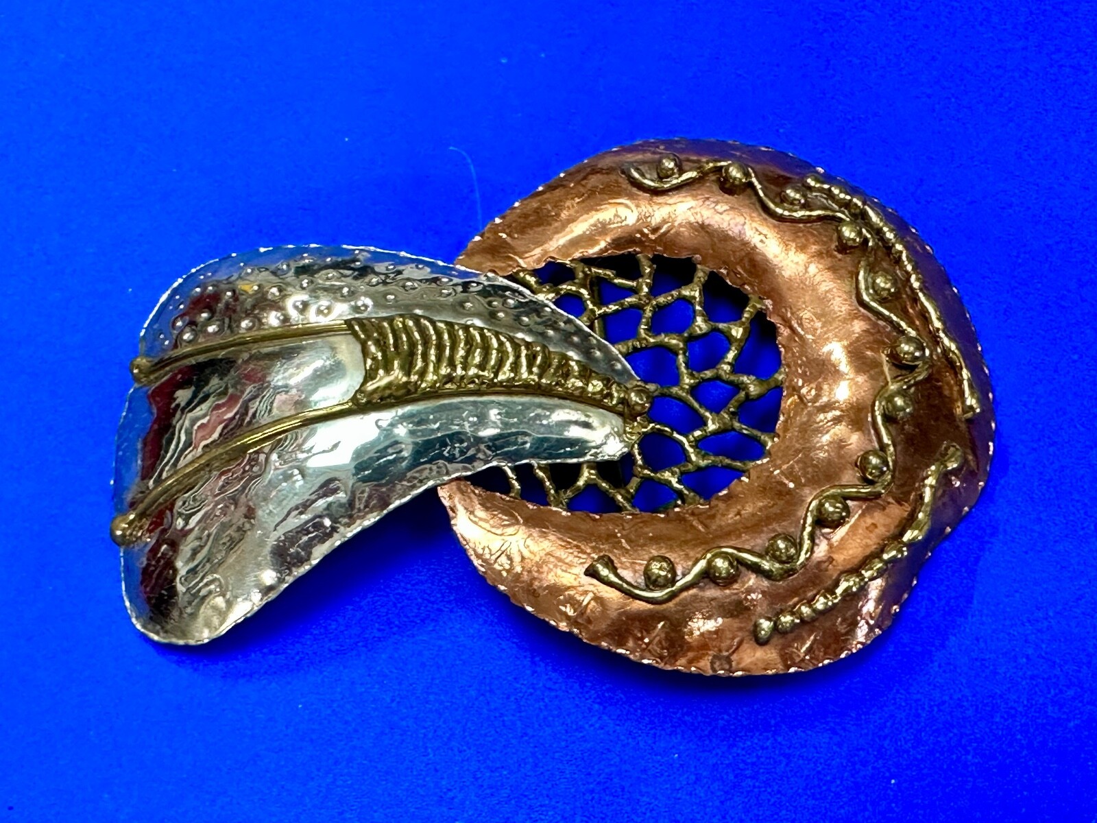 India Inspired Artisan Large Abstract Hippy Boho Vibe Huge Belt Slide Buckle