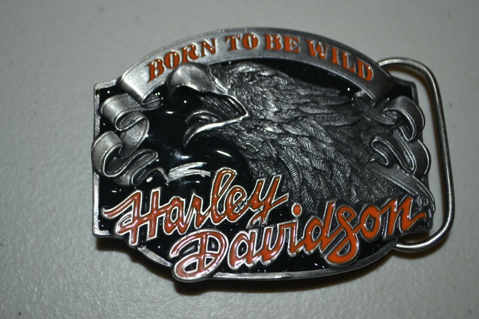 1989 & 1992 Siskiyou Harley Davidson Eagle Head Belt Buckles Lot of 2