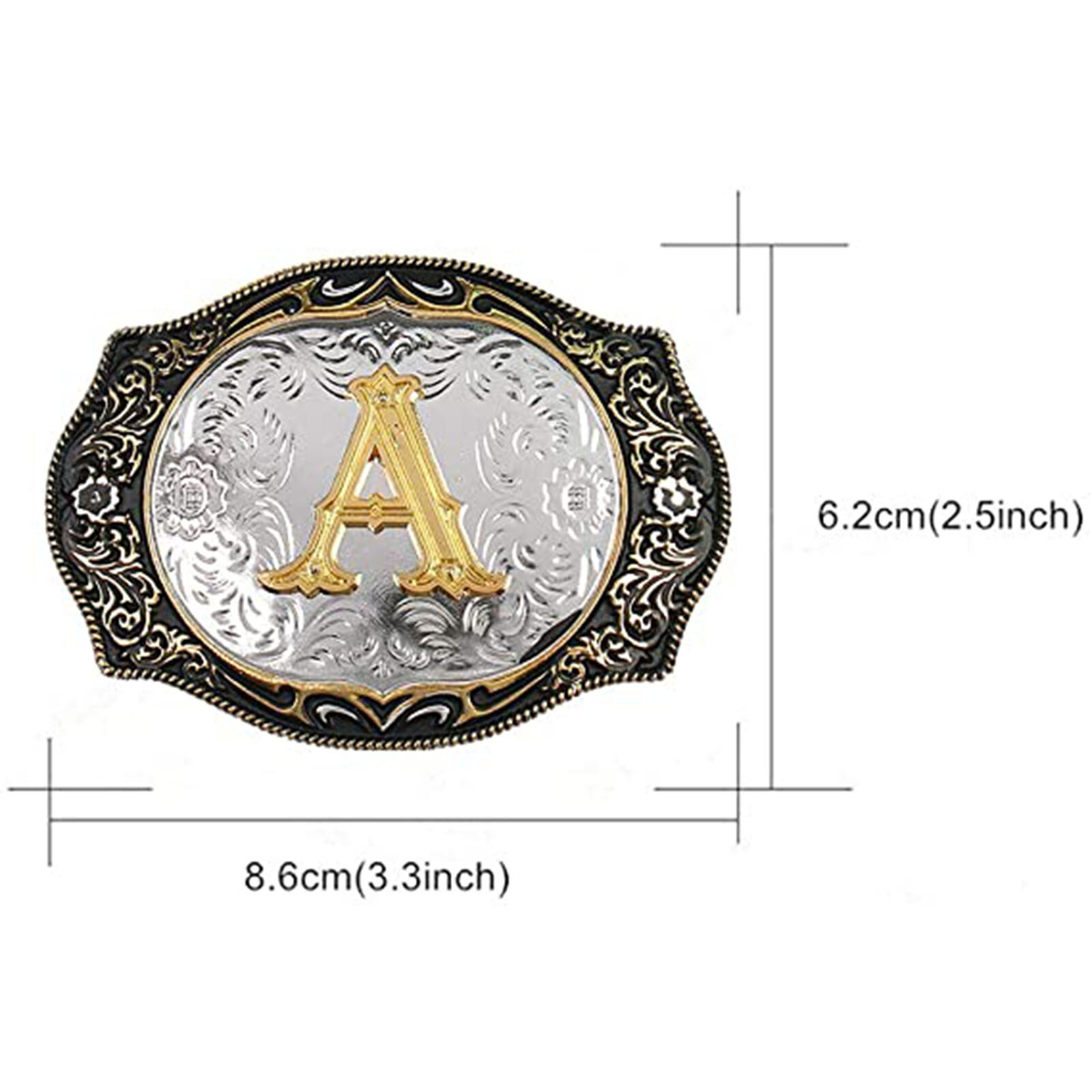 INITIAL  » A-Z  » RODEO COWBOY LETTER SHINE GOLD SILVER WESTERN BELT BUCKLE NEW