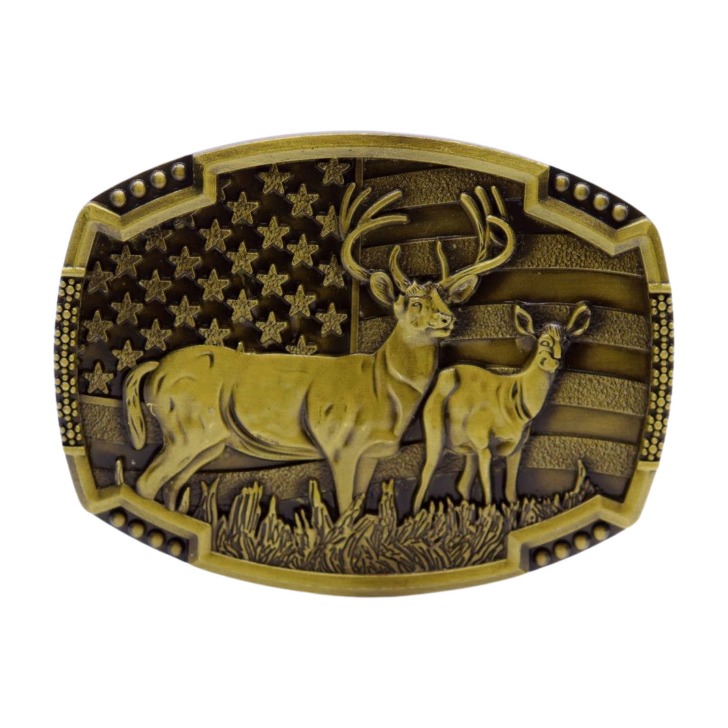 Men Gold Metal Belt Buckle Deer Nature Hunter Western Fashion Accessory Unisex