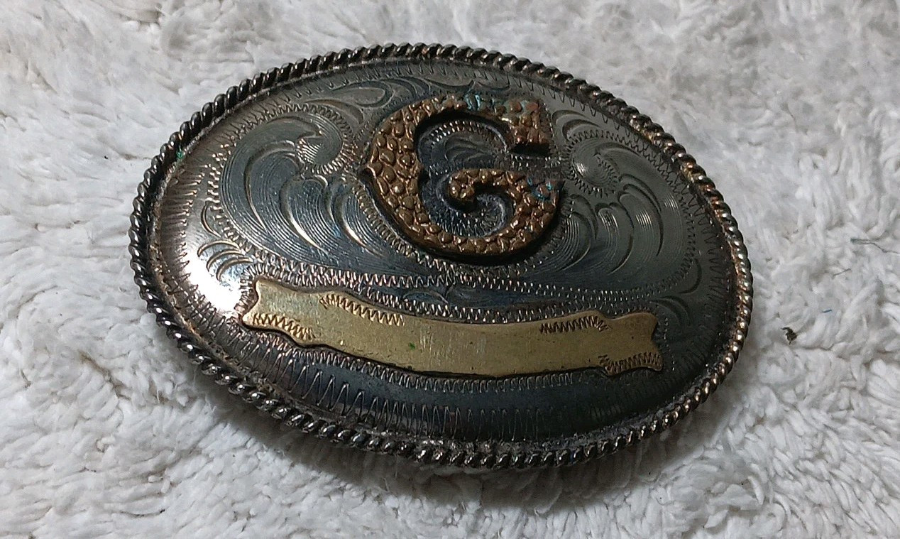 Men’s Western Belt Buckle Alpaca Mexico « G »