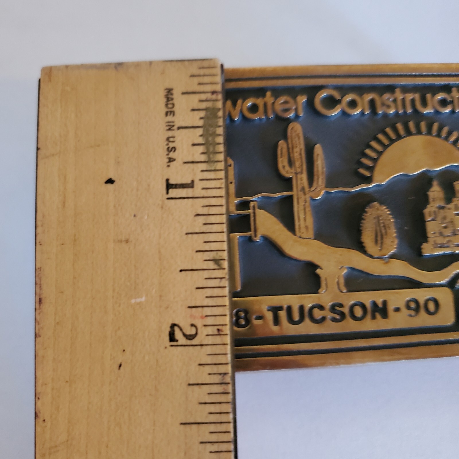 1988 Clearwater Constructors Brawley Brass Belt Buckle CAP Snake Tucson Arizona