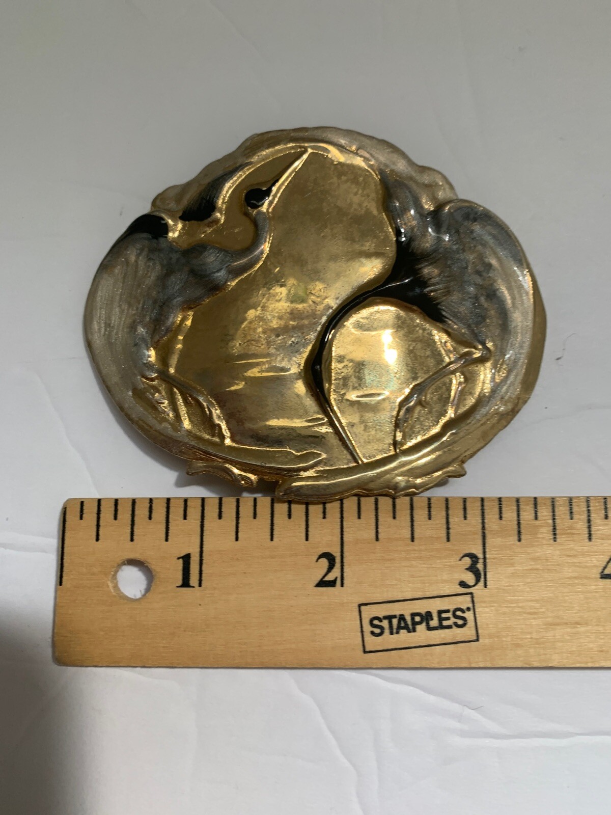 Charmant Belts Inc Beverly Hills Enamel Belt Buckle Cranes Egrets Birds Women’s