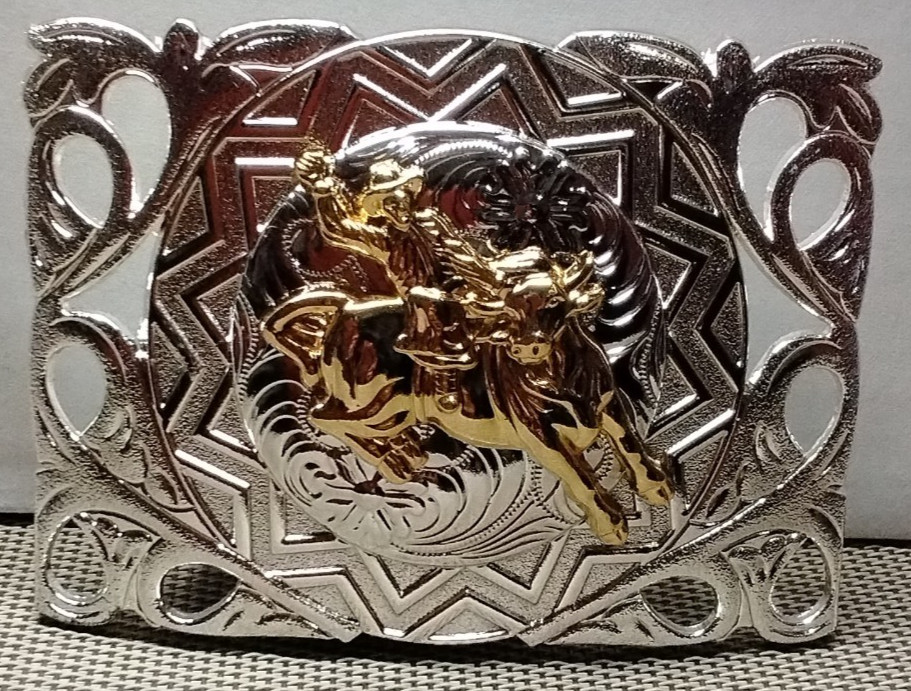 BULL RIDING COWBOY Western Belt Buckle Hebilla Vaquera