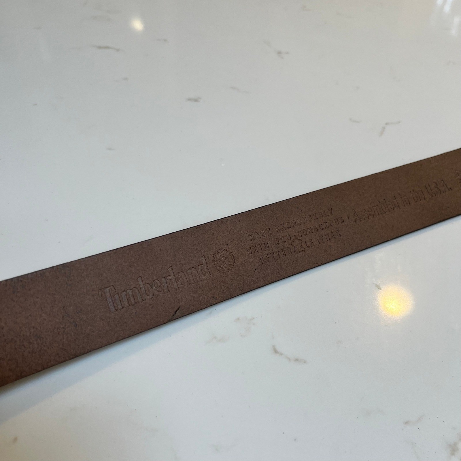 NWOT Timberland Men&rsquo;s Brown 100% Leather Belt Silver Buckle Size 40