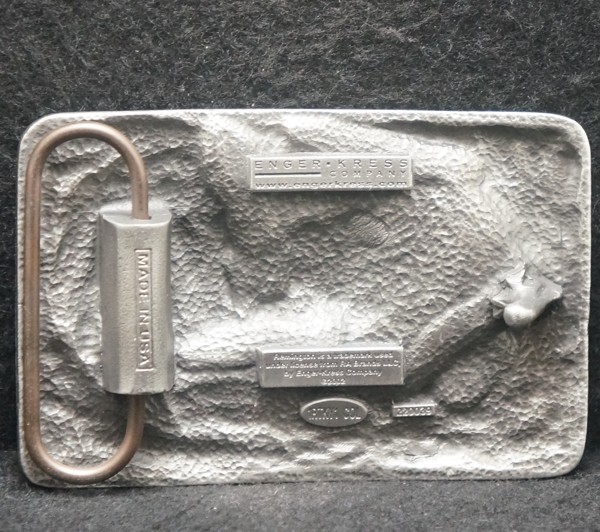 XF03149 GREAT VINTAGE 2002 *REMINGTON* GUN MANUFACTURER MENS PEWTER BELT BUCKLE