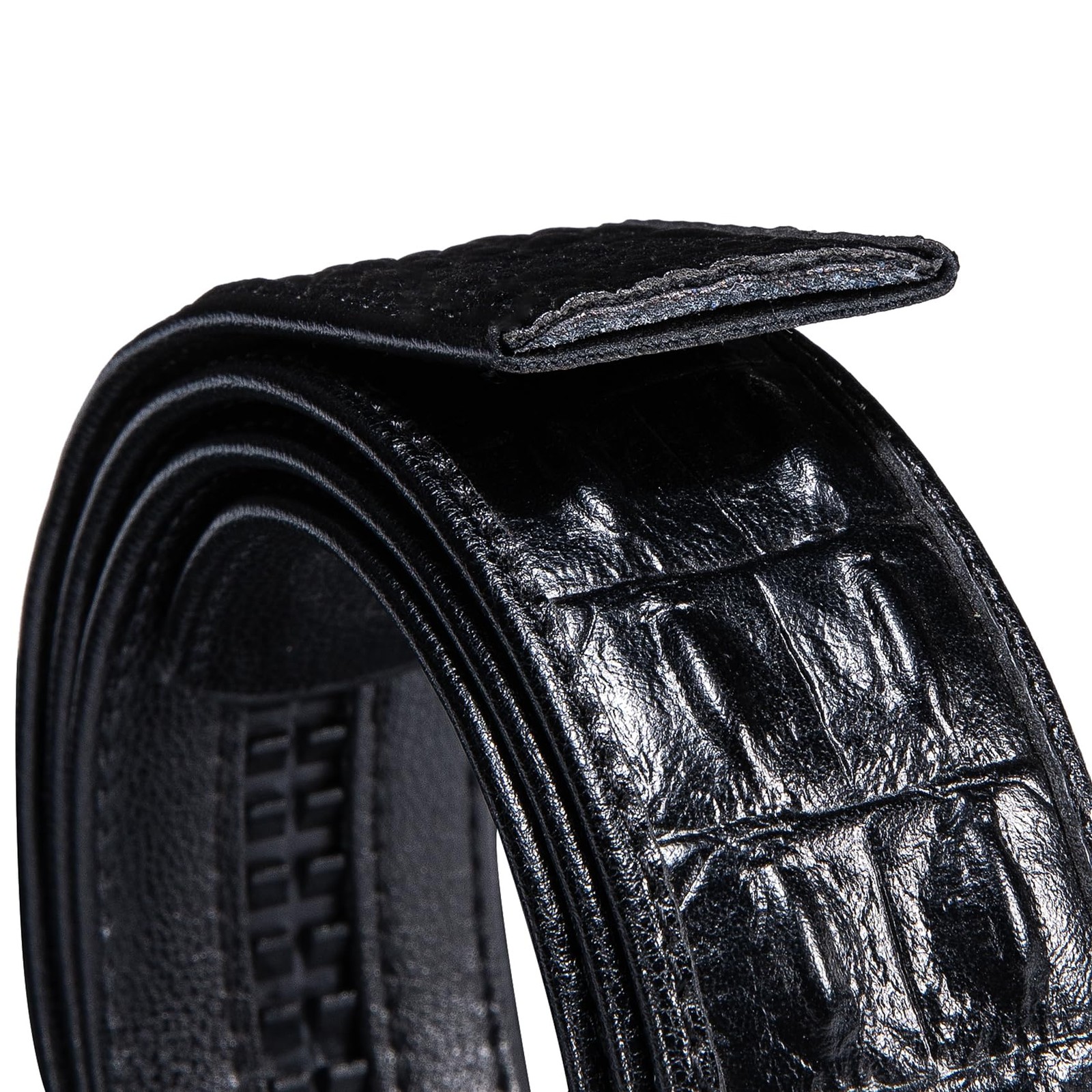 Barry.Wang Ratchet Belt Buckle Strap Replacement One Size, A-black Crocodile
