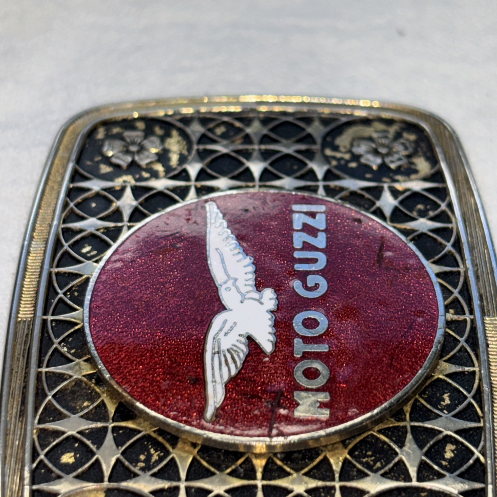 MOTO GUZZI MOTORCYCLE BELT BUCKLE-Vintage