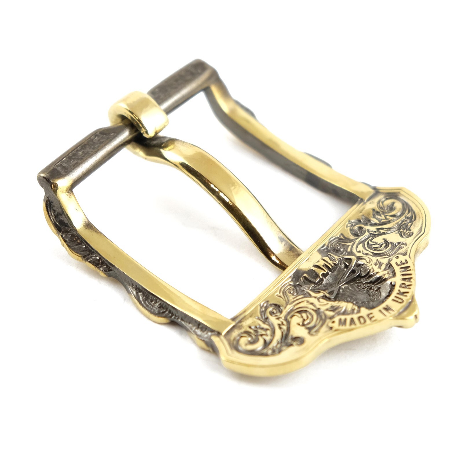 Brass belt buckle American Buffalo Skull, pin type, Bison skull belt buckle