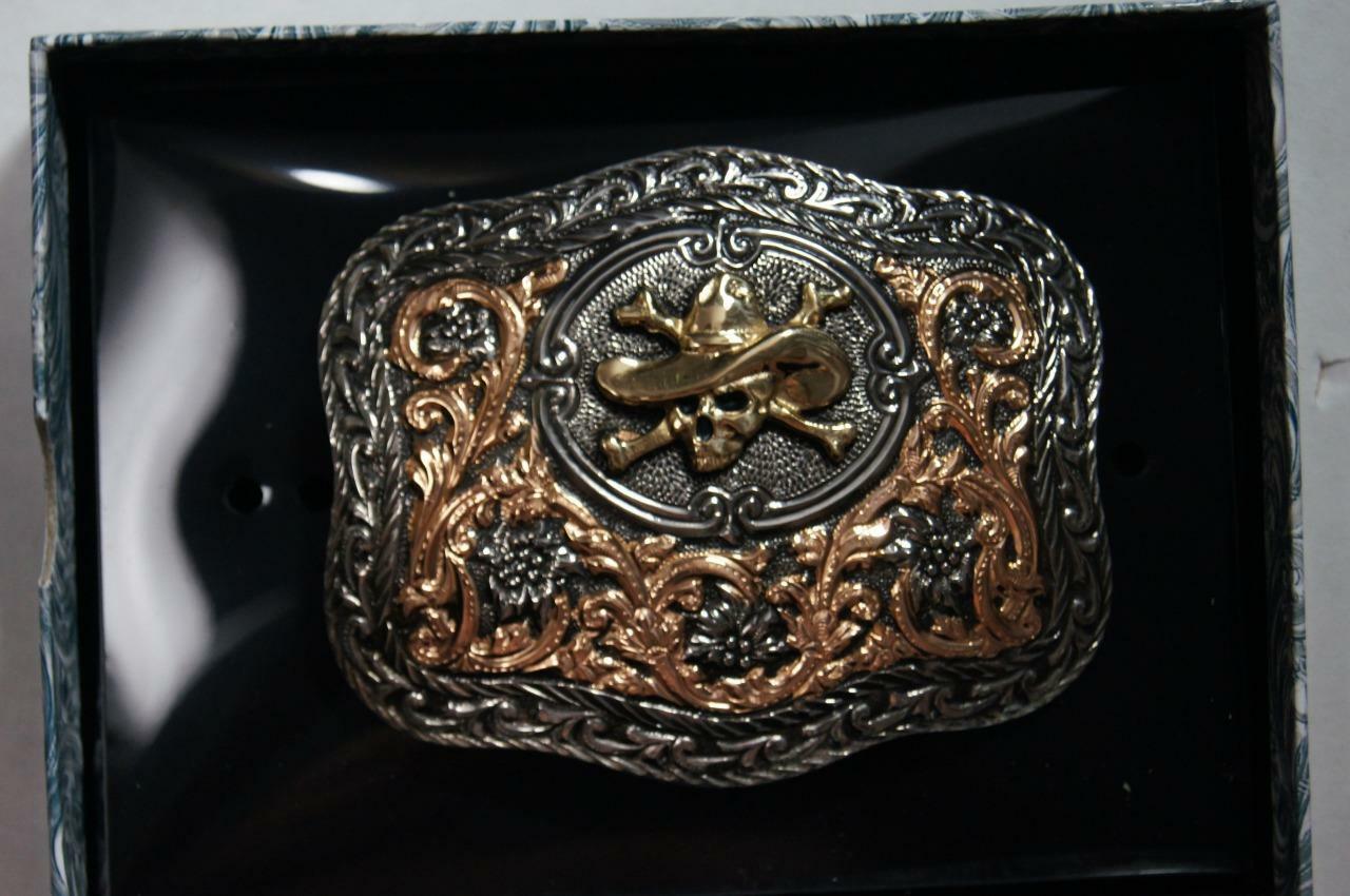 Crumrine Western Belt Buckle Cowboy Skull C10141