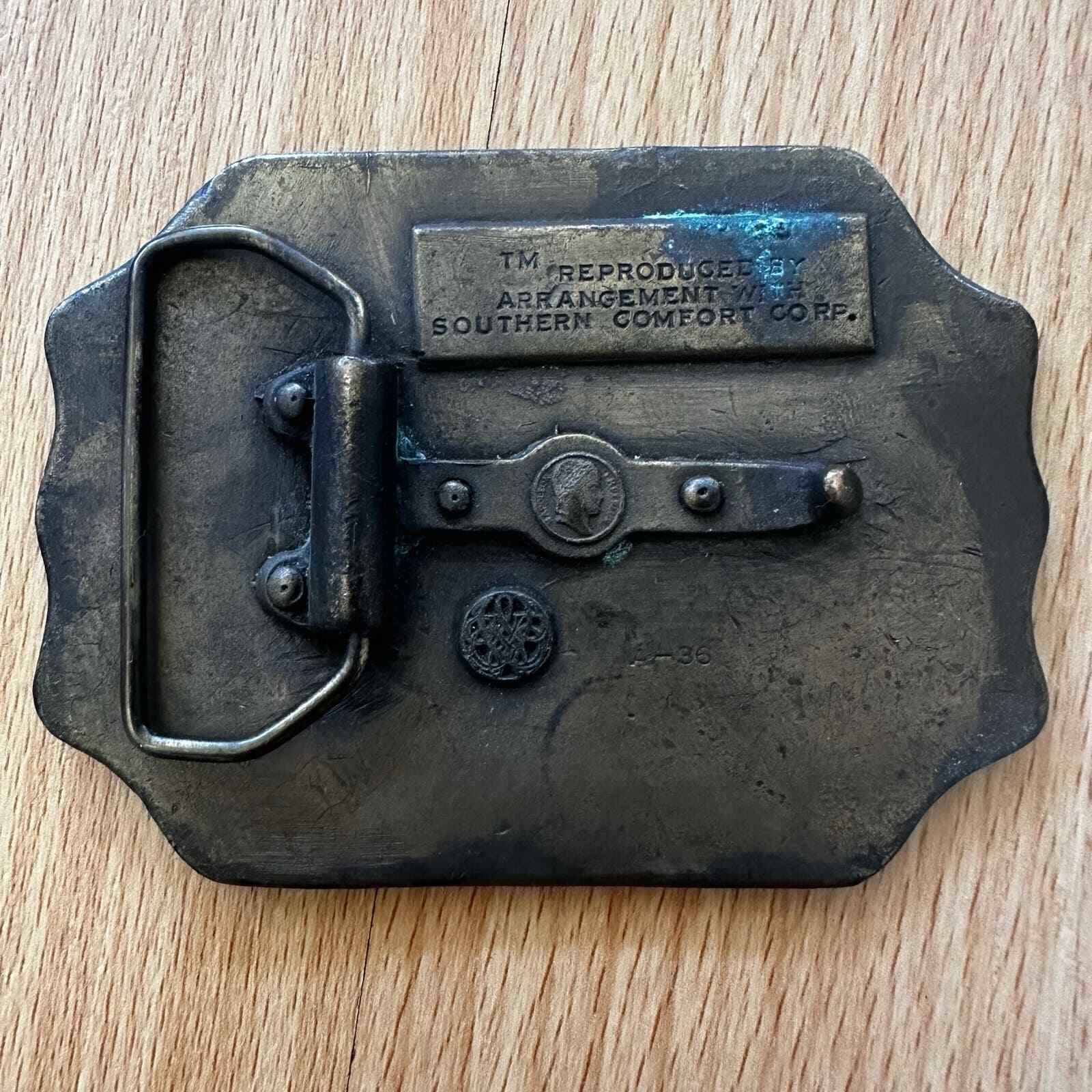 Vintage Aged Heavy Large 1970s Southern Comfort Whiskey Liquor Belt Buckle