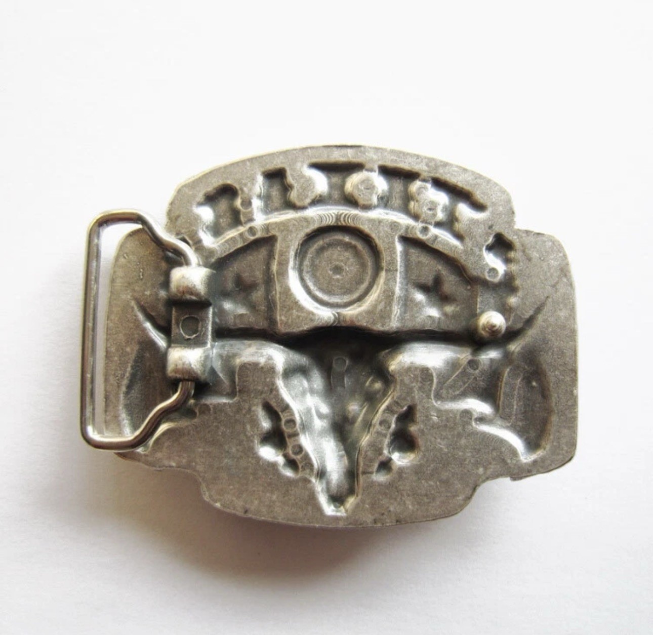 State of Texas Flag Belt Buckle Longhorn Bull Skull