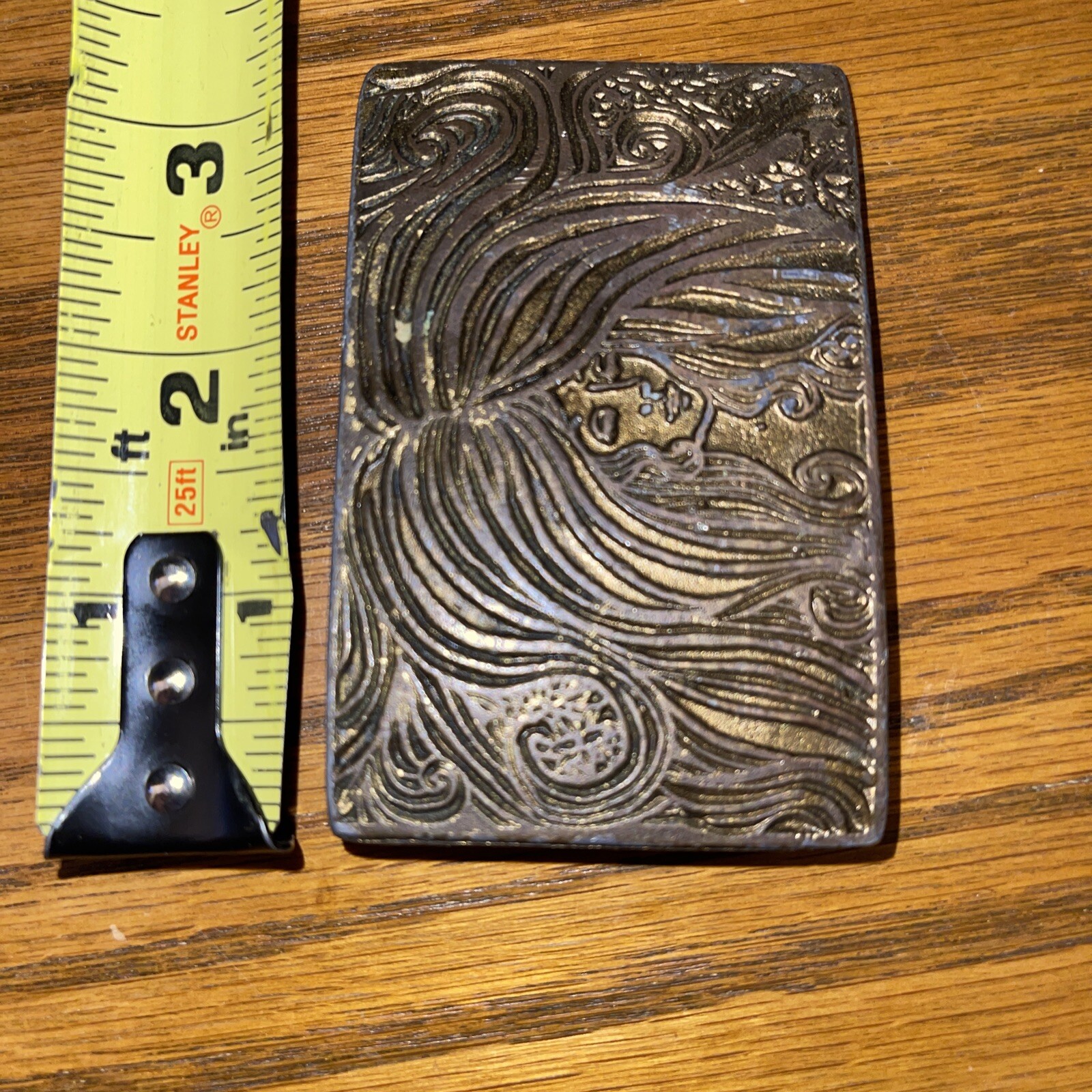 Belt Buckle Vintage, Woman Portrait Curly Locks Salon Hippie Boho