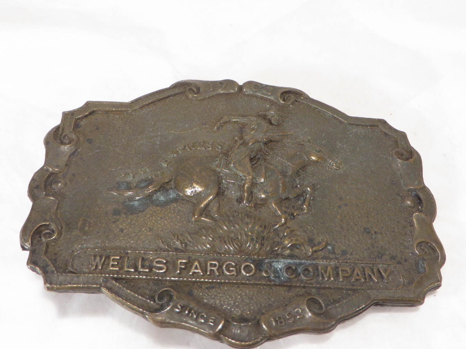 Belt Buckle Wells Fargo & Company Pony Express Metal 4&Prime;x3&Prime; Oval
