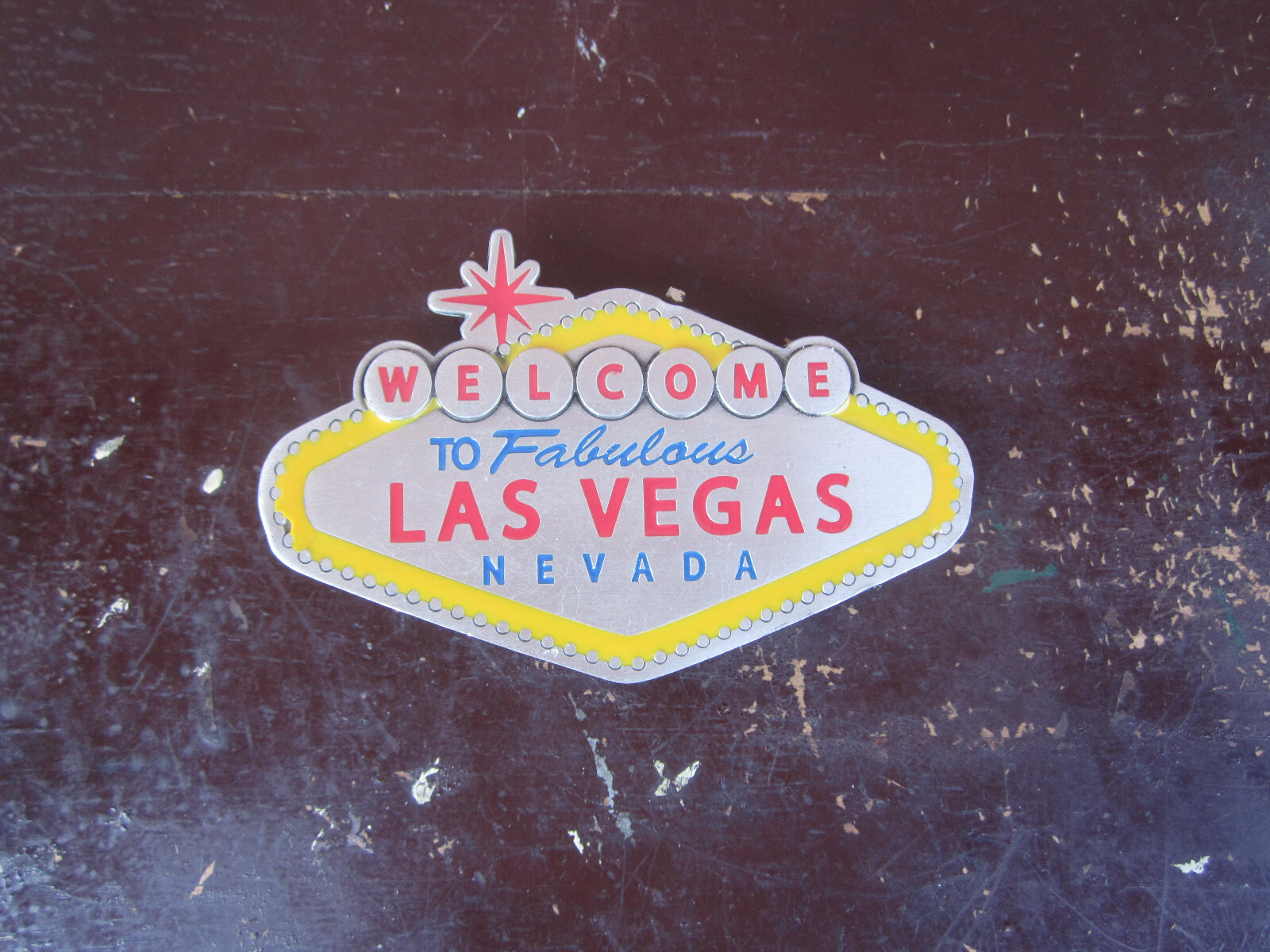 2003 Las Vegas Belt Buckle Pewter Welcome to Fabulous Nevada Drive Carefully
