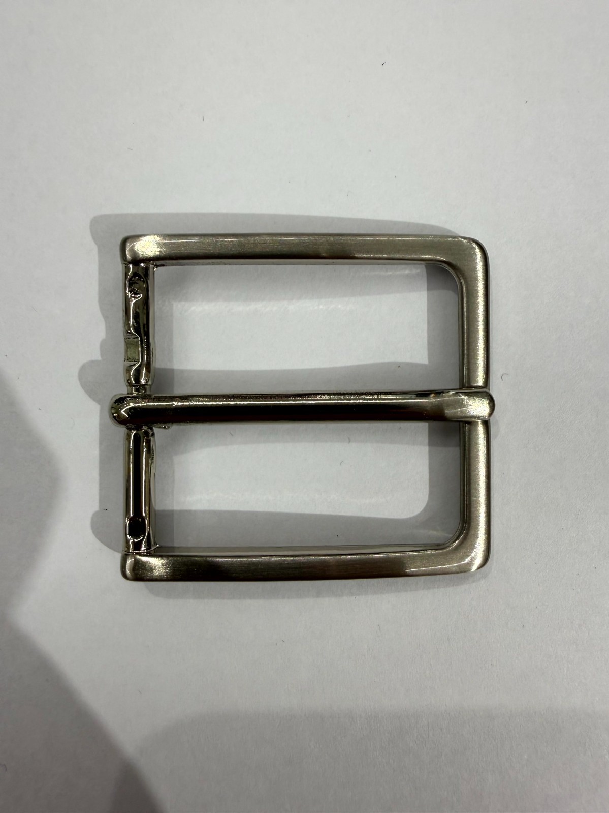 Solid Brass Satin Nickel Belt Buckle Made in Italy Fits 1.38&Prime; Belt Strap
