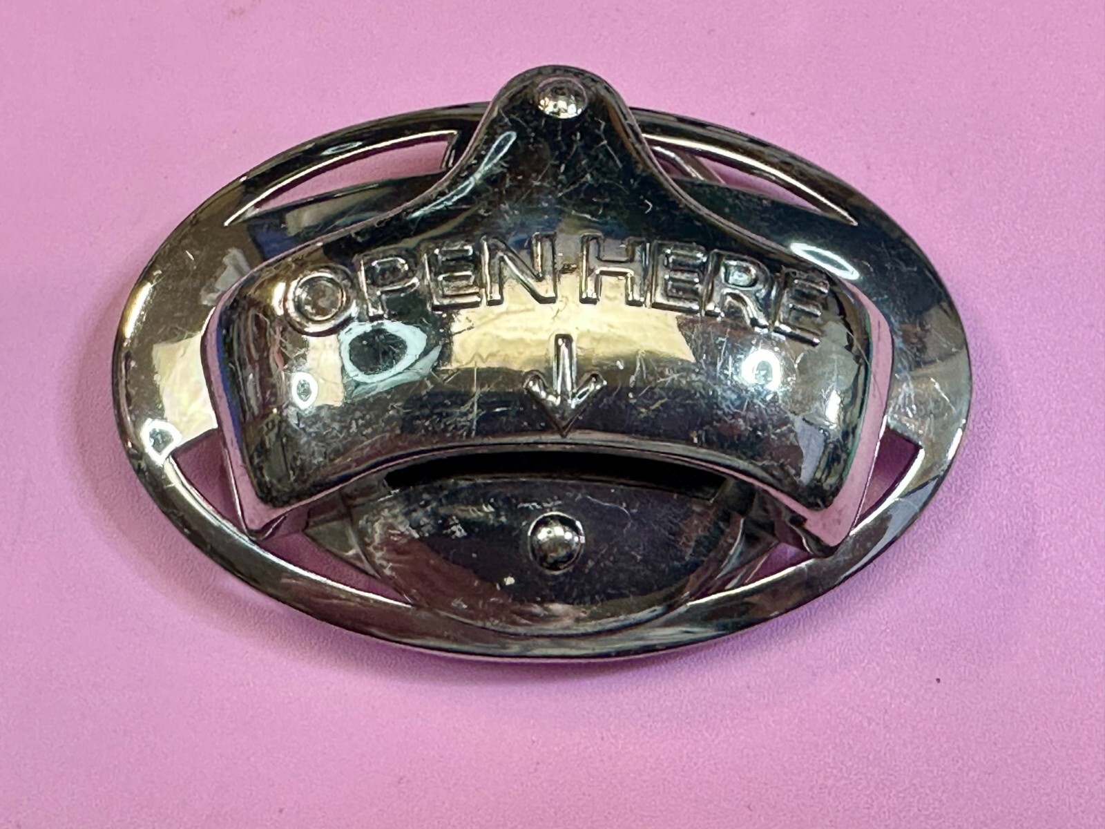Open Here Practical Beer Lovers Drinkers Bottle Opener Mounted to Belt Buckle