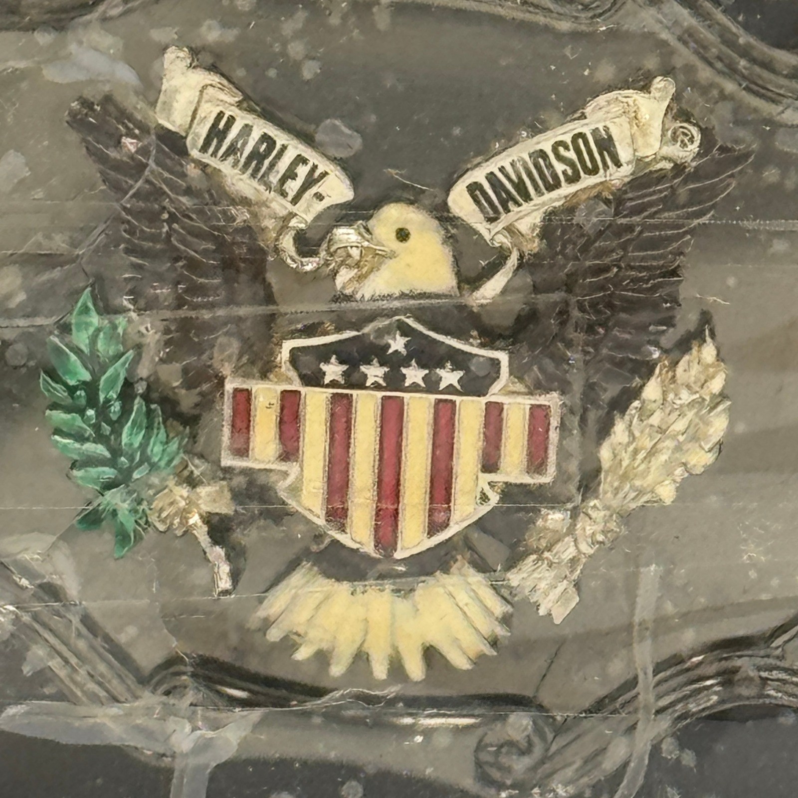 Vintage 1978 Raintree Harley Davidson Eagle Belt Buckle Black Enamel Americana
