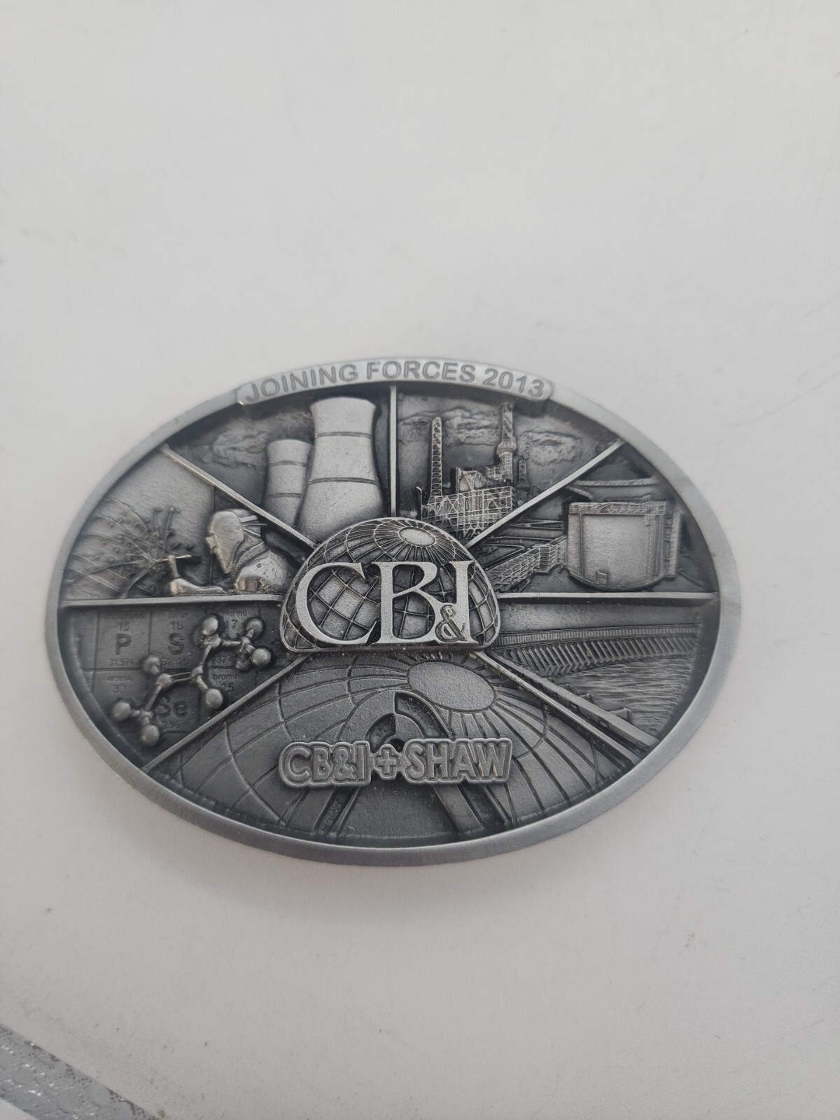 2013 **CB&I + SHAW** ENERGY & POWER CONSTRUCTION PEWTER BUCKLE