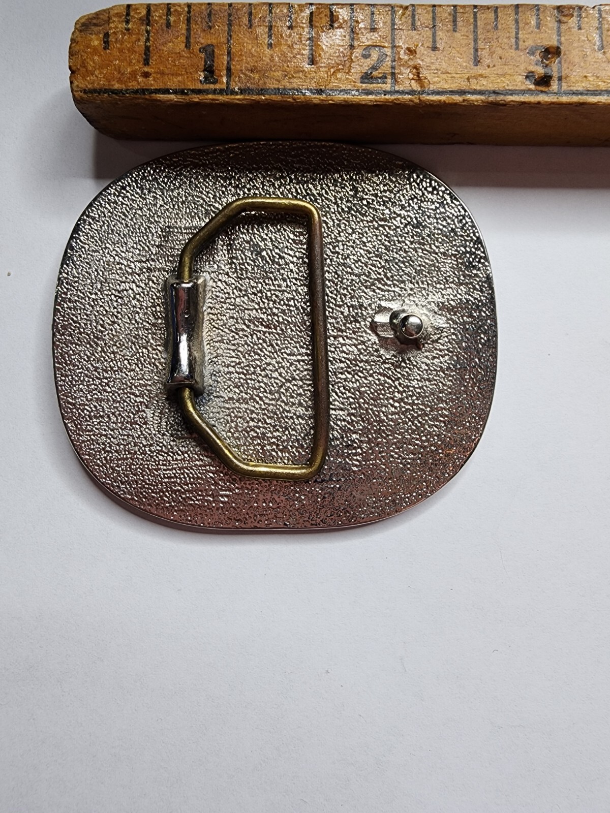 Vintage Von Zipper Enameled Large Metal Belt Buckle Silver and Black
