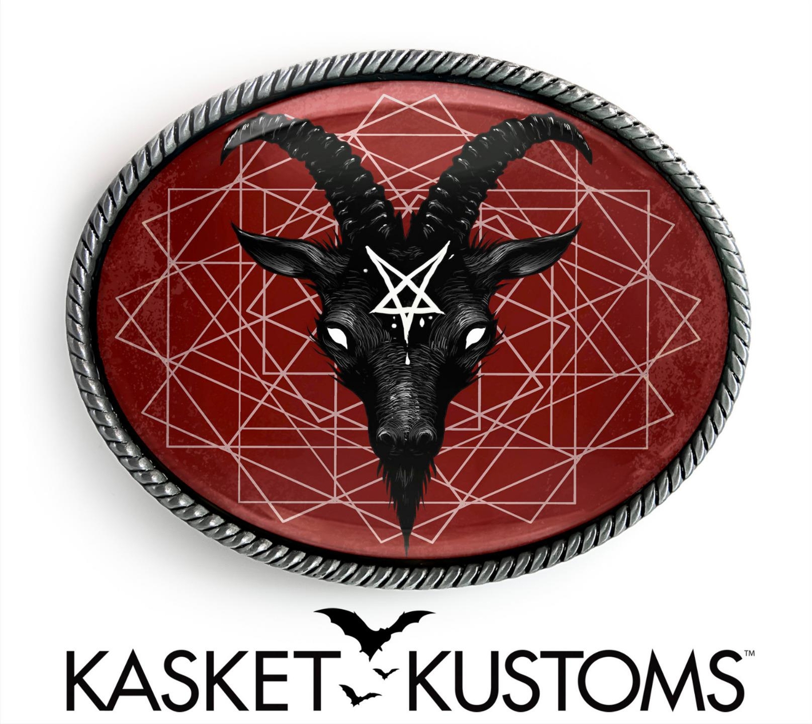 Satanic Goat Head Belt Buckle – Geometric Pentagram Witchcraft Buckle – 8-SO