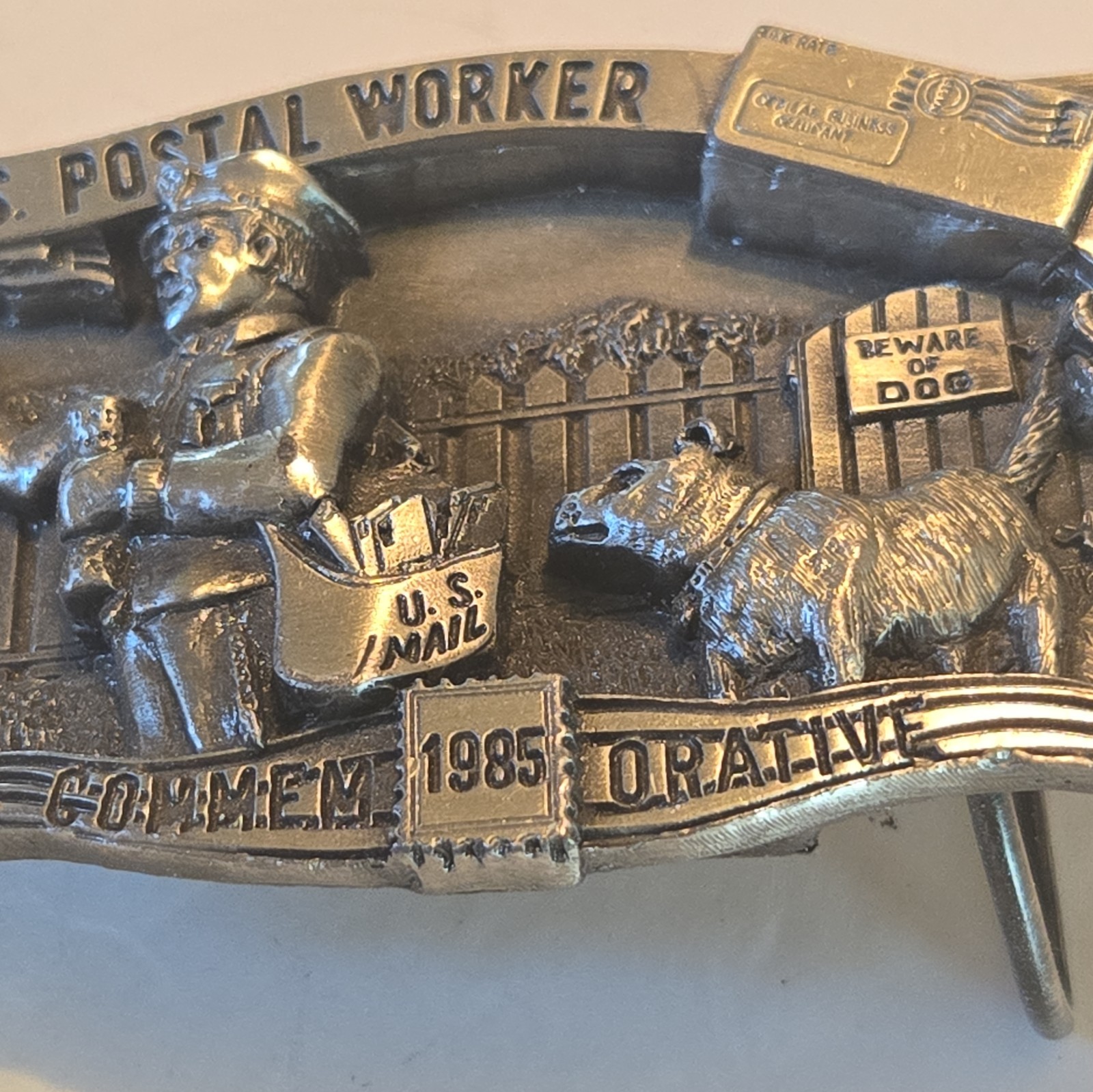 Vintage 1985 Postal Worker Commemorative U.S. Mail Belt Buckle #3012 of 5000