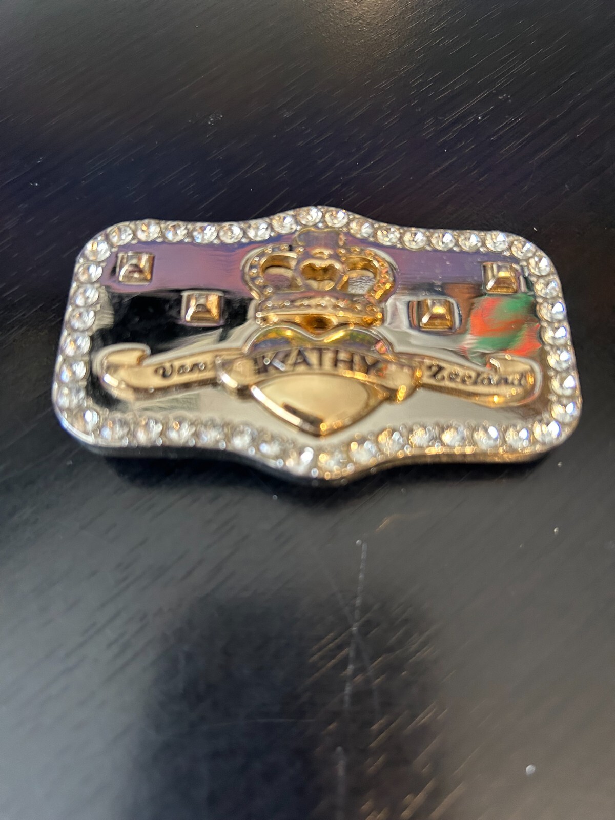 Vintage Collectible Kathy Van Zeeland Plaque Two Tone Metal or Belt Buckle Part