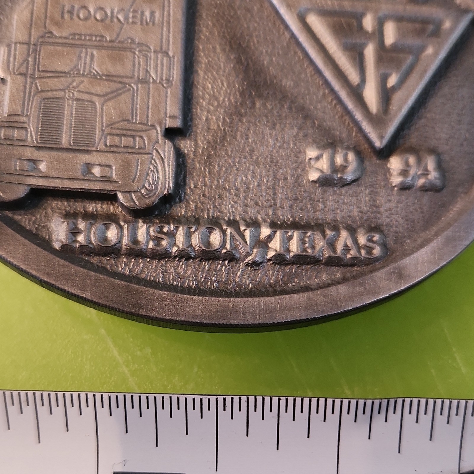 Stotts & Co. Hookem Events Truck Rodeo Houston TX 1994 Oval Belt Buckle