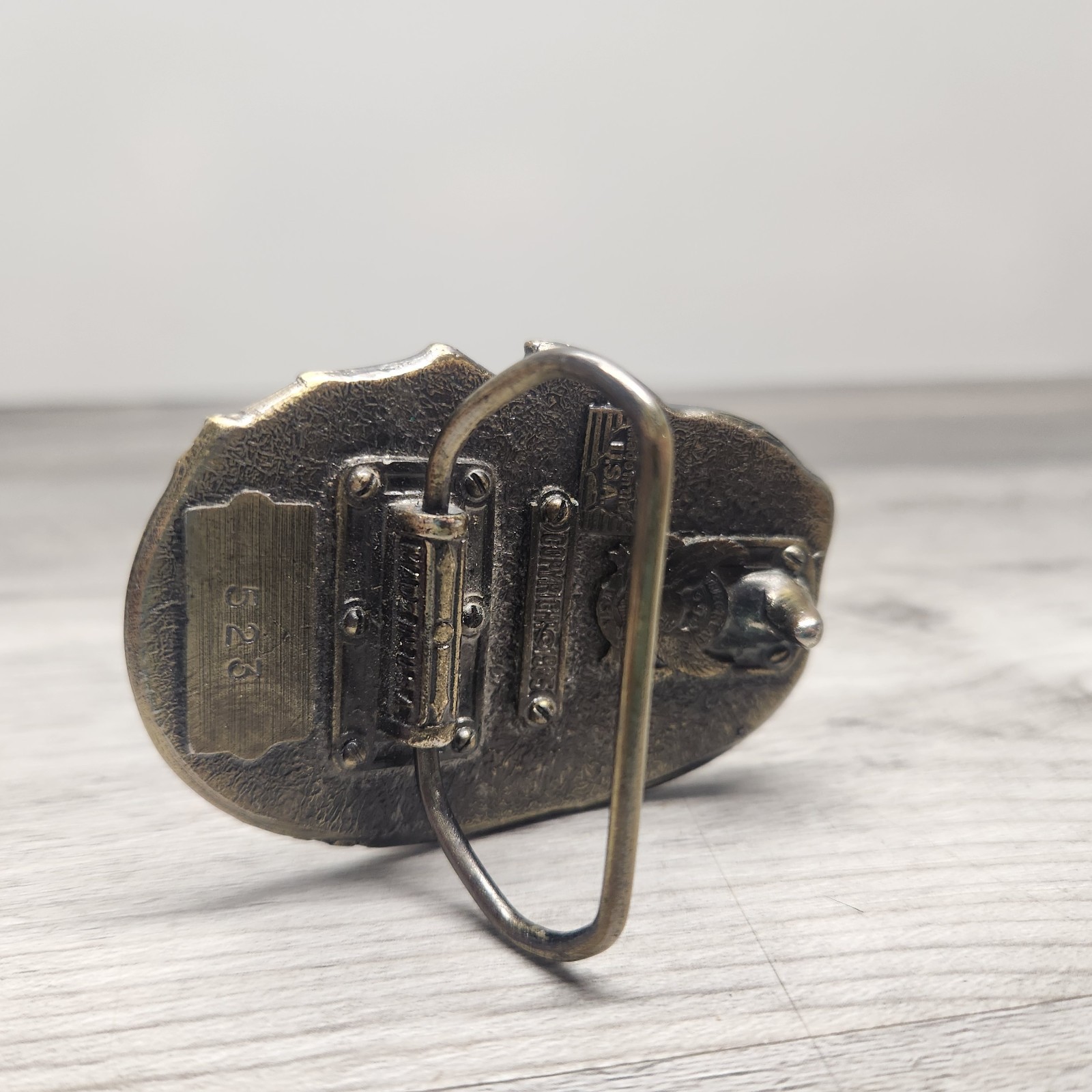 I&rsquo;d Rather be Fishing 1985 Great American Brass Metal Belt Buckle