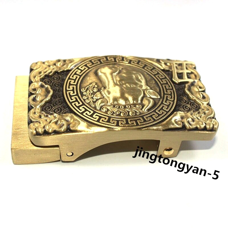 Solid Brass « Bull » Belt Buckle Automatic Belt Buckles Fits For 35mm Wide Belt