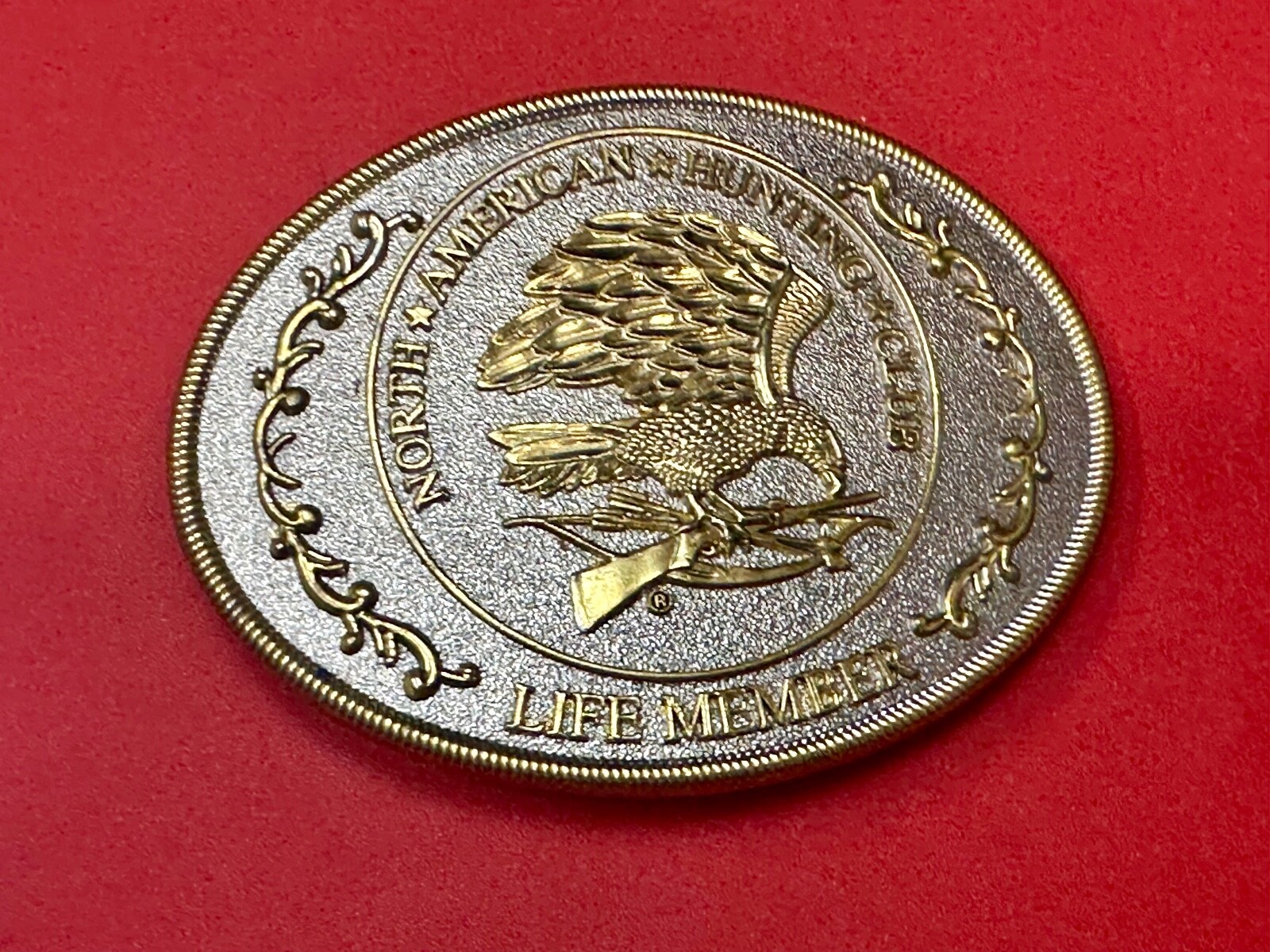 North American Hunting Club Belt Buckle Of Life Member Eagle Rifle Emblem