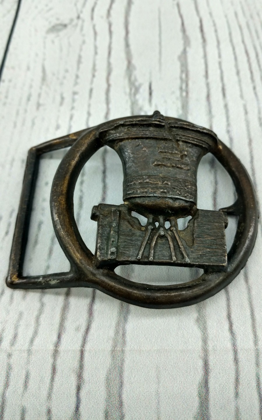 Liberty Bell Pass Stow Symbol of American independence Vintage Belt Buckle