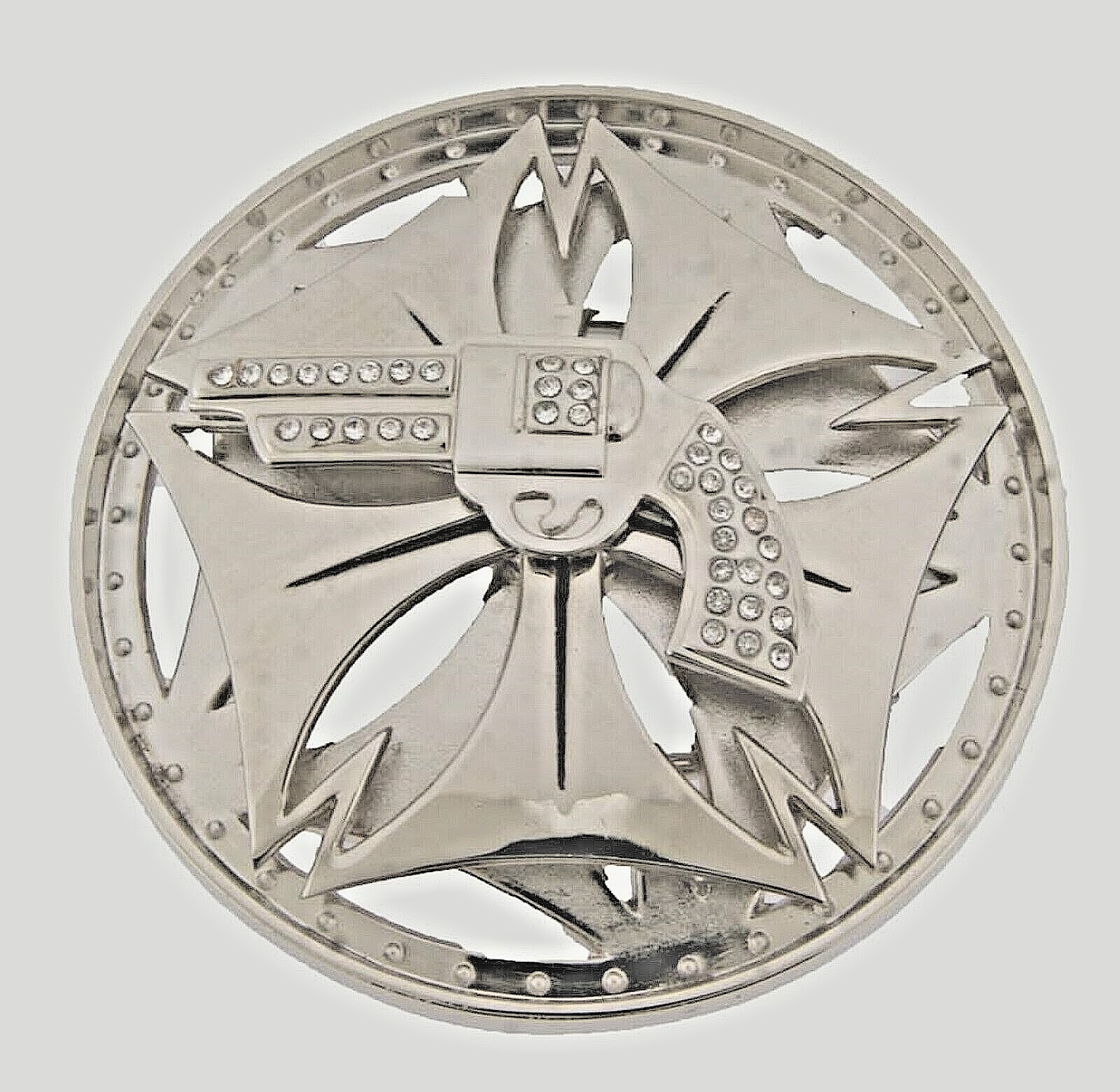 Gun Belt Buckle Vintage Spinners Silver Metal Men Women Western Rodeo Cowboy