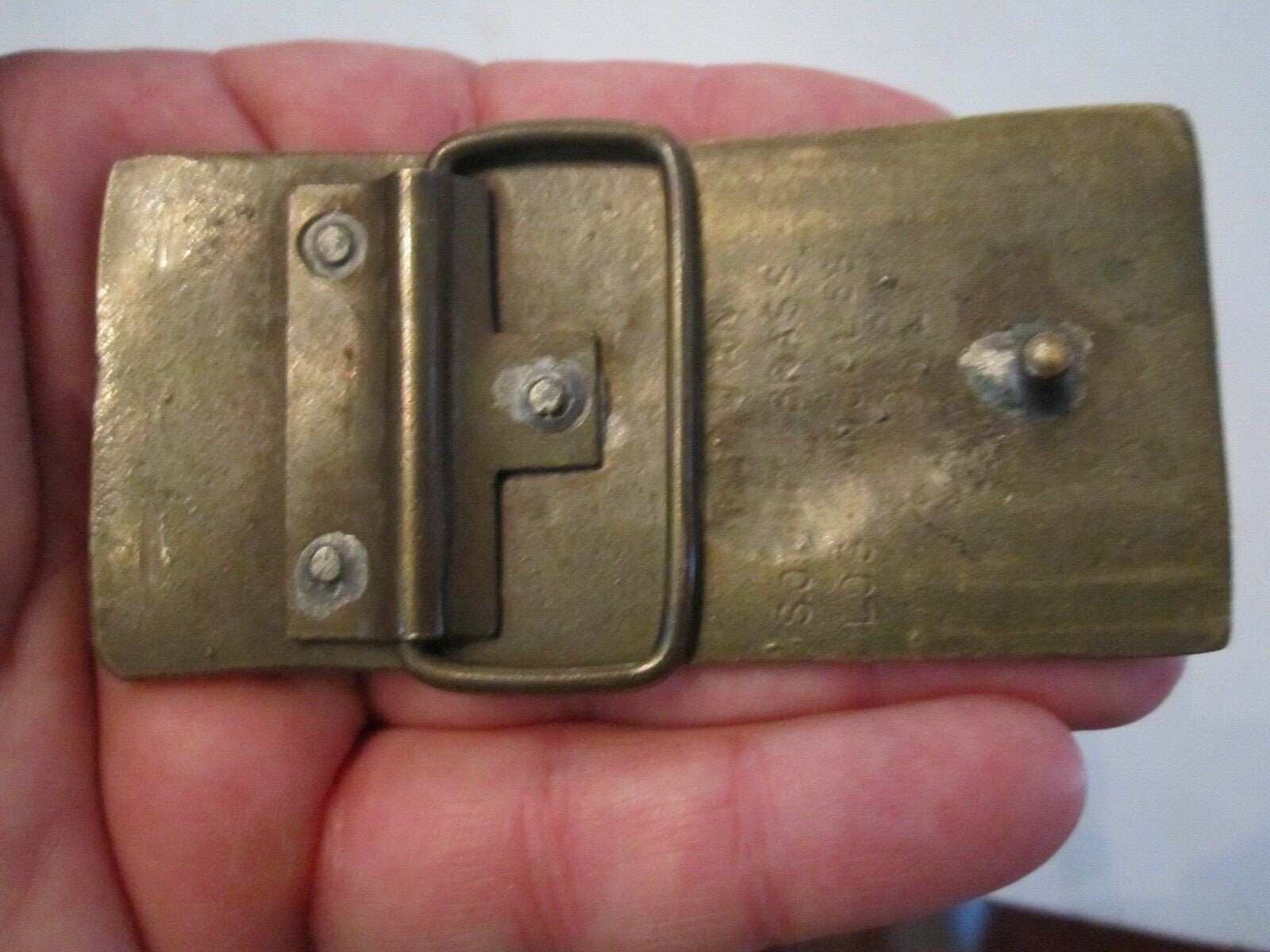 VINTAGE SUPER VAN THEME BELT BUCKLE – 4&Prime; X 2&Prime; – HEAVY – SOLID BRASS – GW10