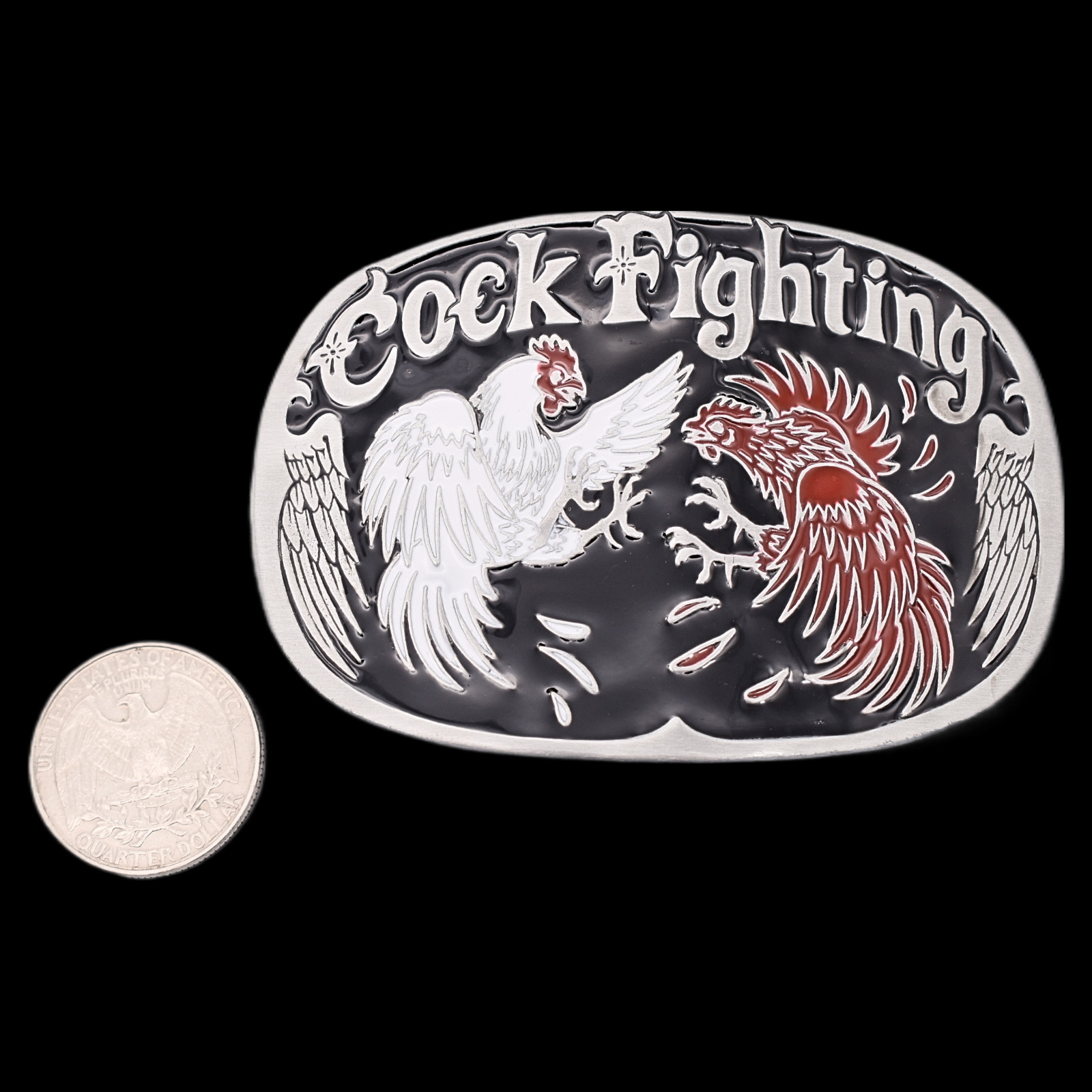 Cock Fighting Roosters Chickens Belt Buckle