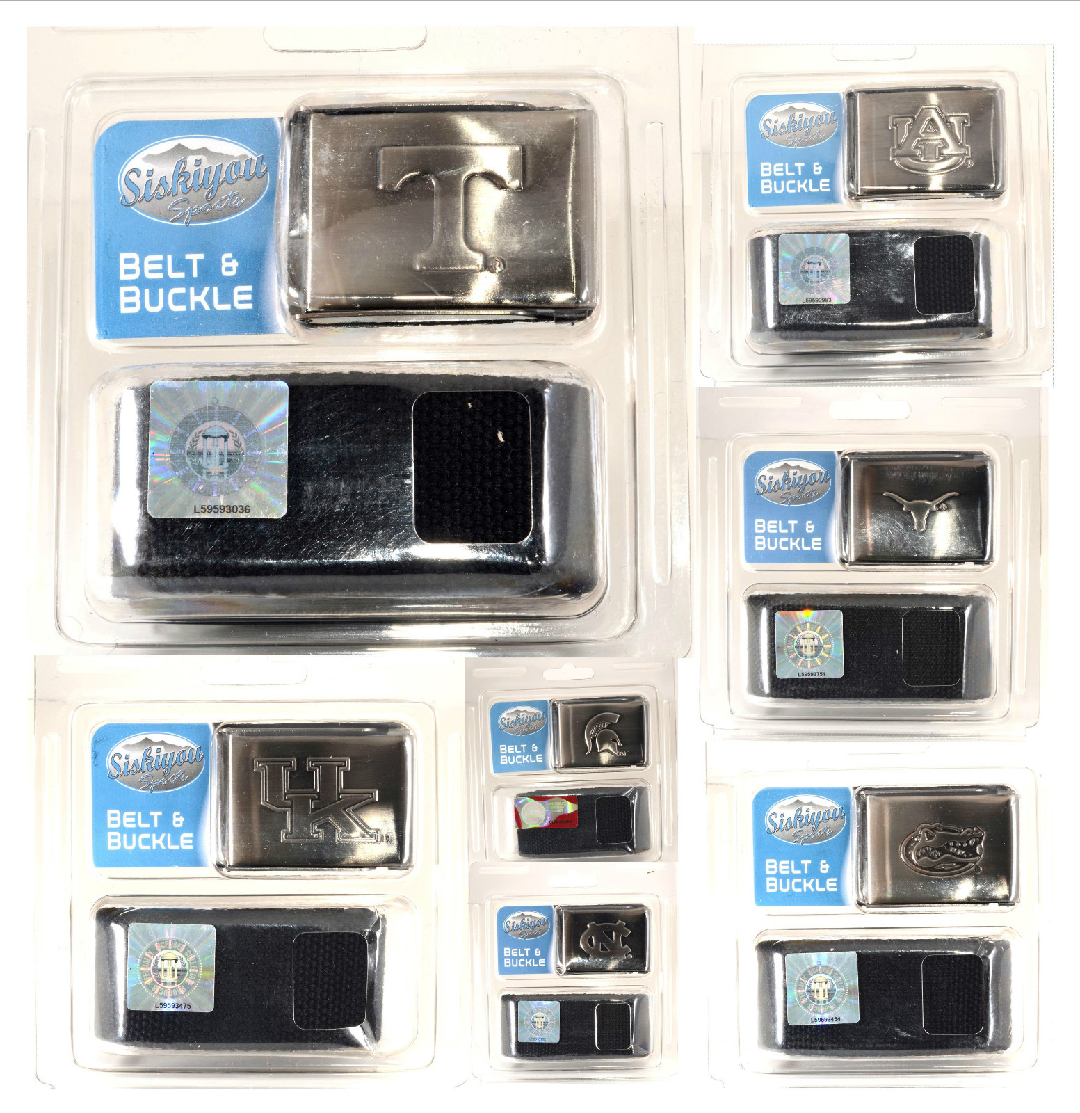NCAA Belt and Buckle – Upto 46 in Waist – Brand New, Various Teams