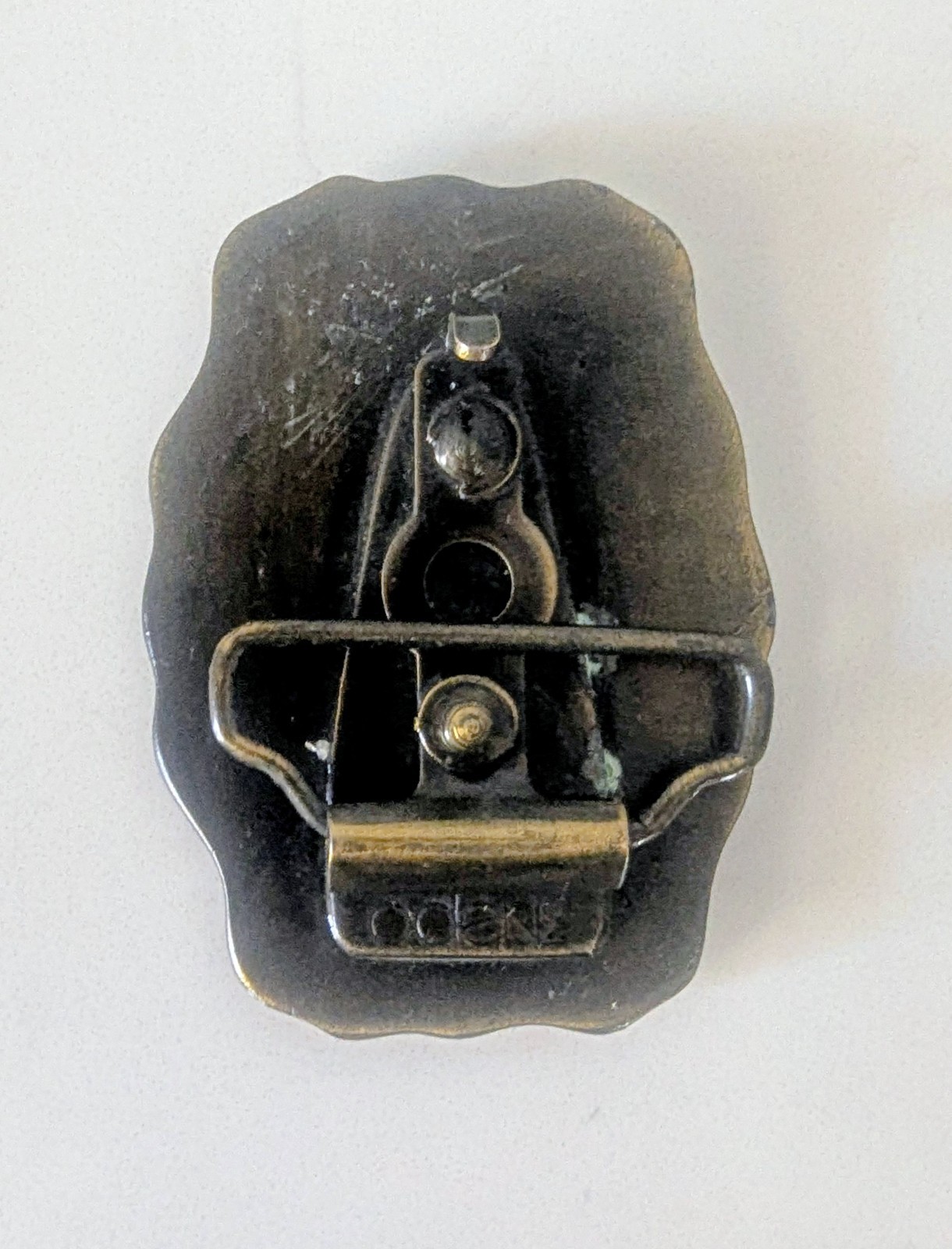 Western 1970s Metal Belt Buckle Silver/Black Jerry By Oden Made In USA