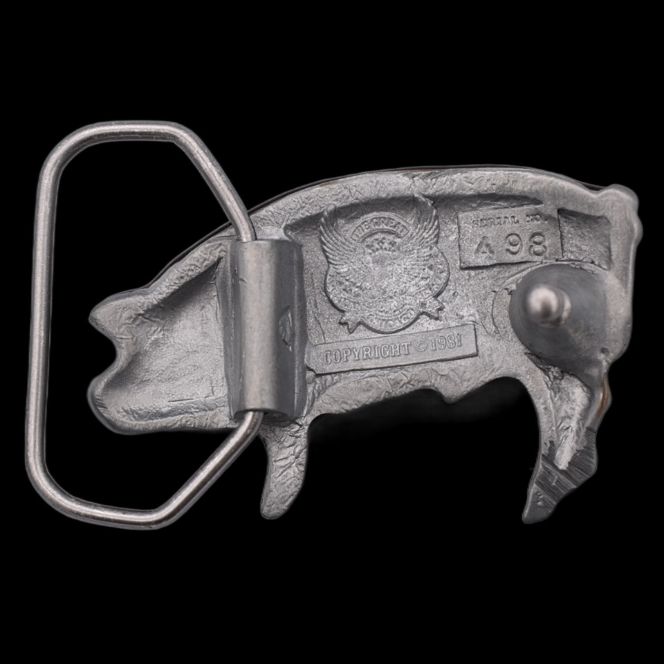 Pig Hog Sow Boar Swine Piggy Zinc Alloy Belt Buckle (New)