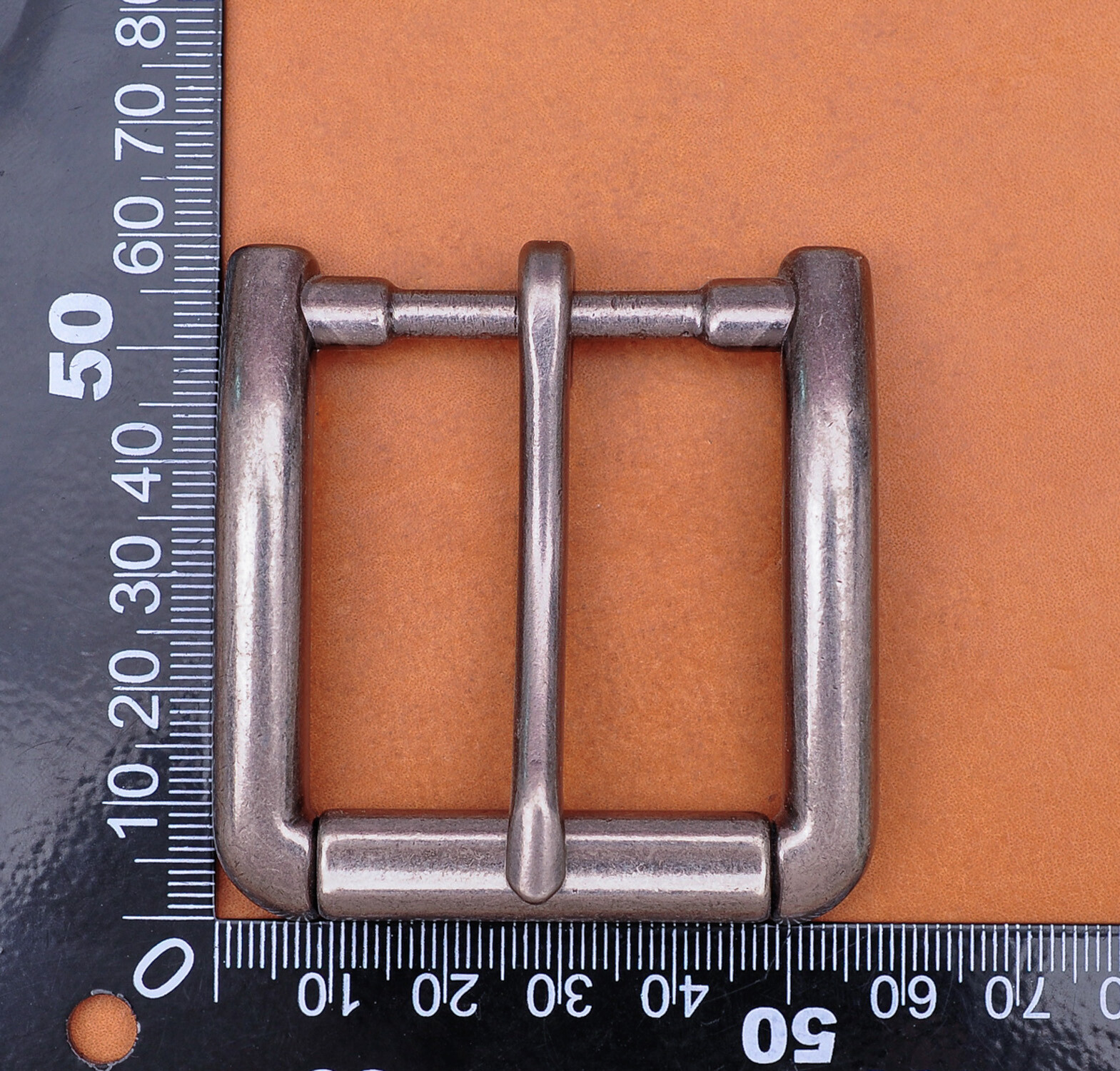 Antiqued Silver Single Prong Replacement Roller Belt Buckle Fits 40mm Belt Strap