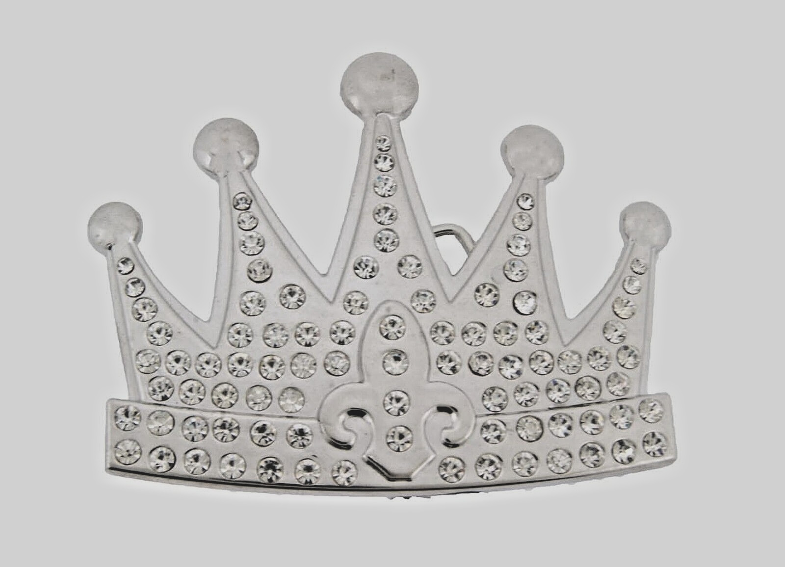 Rock Rebel Crown Belt Buckle New Men Women Fashion Bling Iced Silver Rhinestones