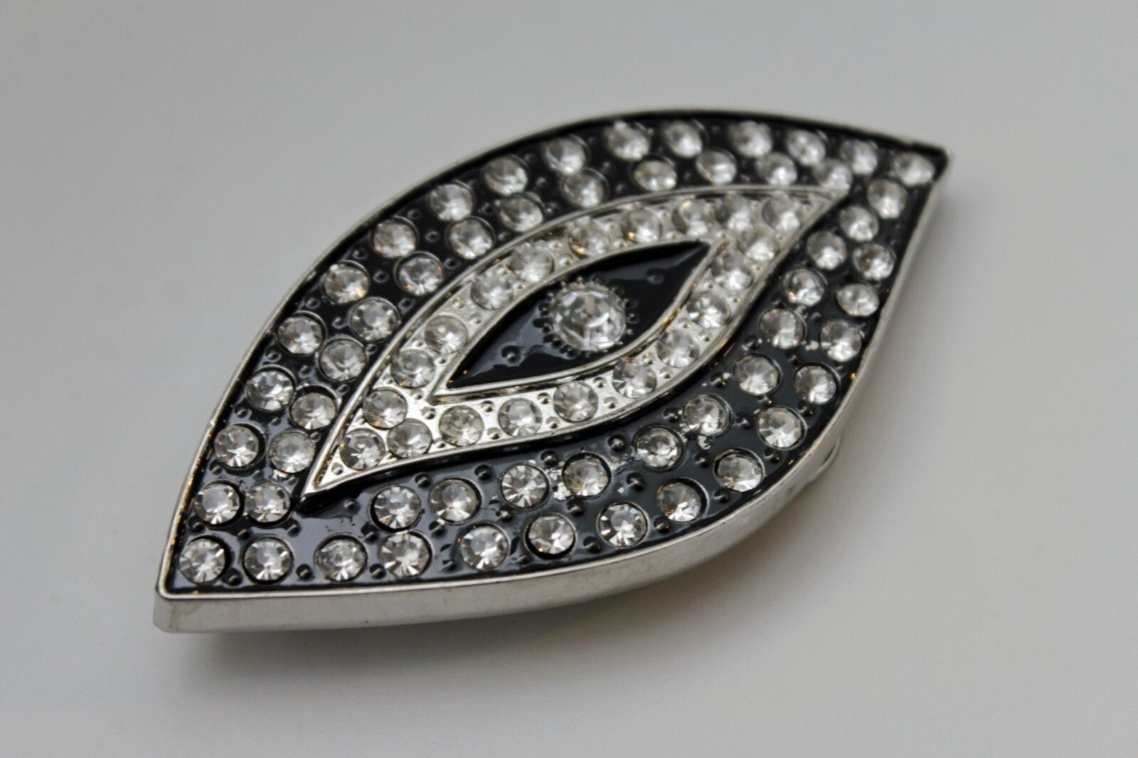 AN EYE belt buckle Men Women Black Silver Rhinestones Iced Style Rare Cowgirl