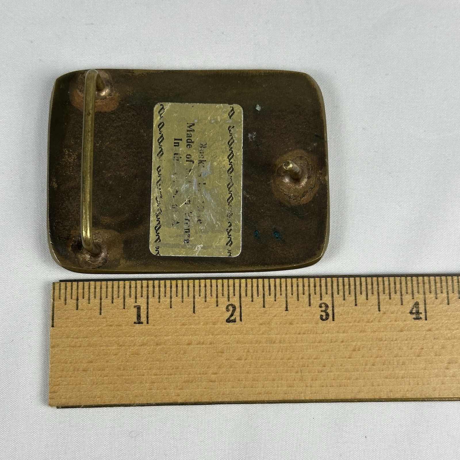 Vintage Dee Cee Brand Brass Belt Buckle Washington Manufacturing Workwear