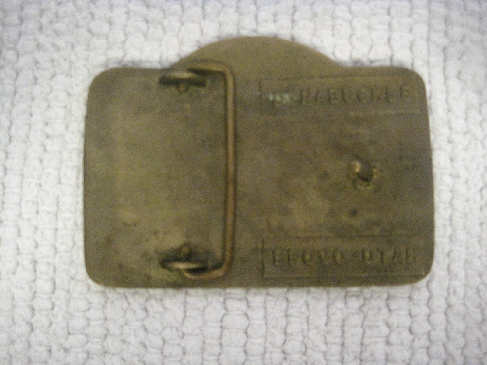 Dynabuckle CALWEST TRAILERS Provo Utah Brass Belt Buckle 3 1/4&Prime; x 2 1/2&Prime;