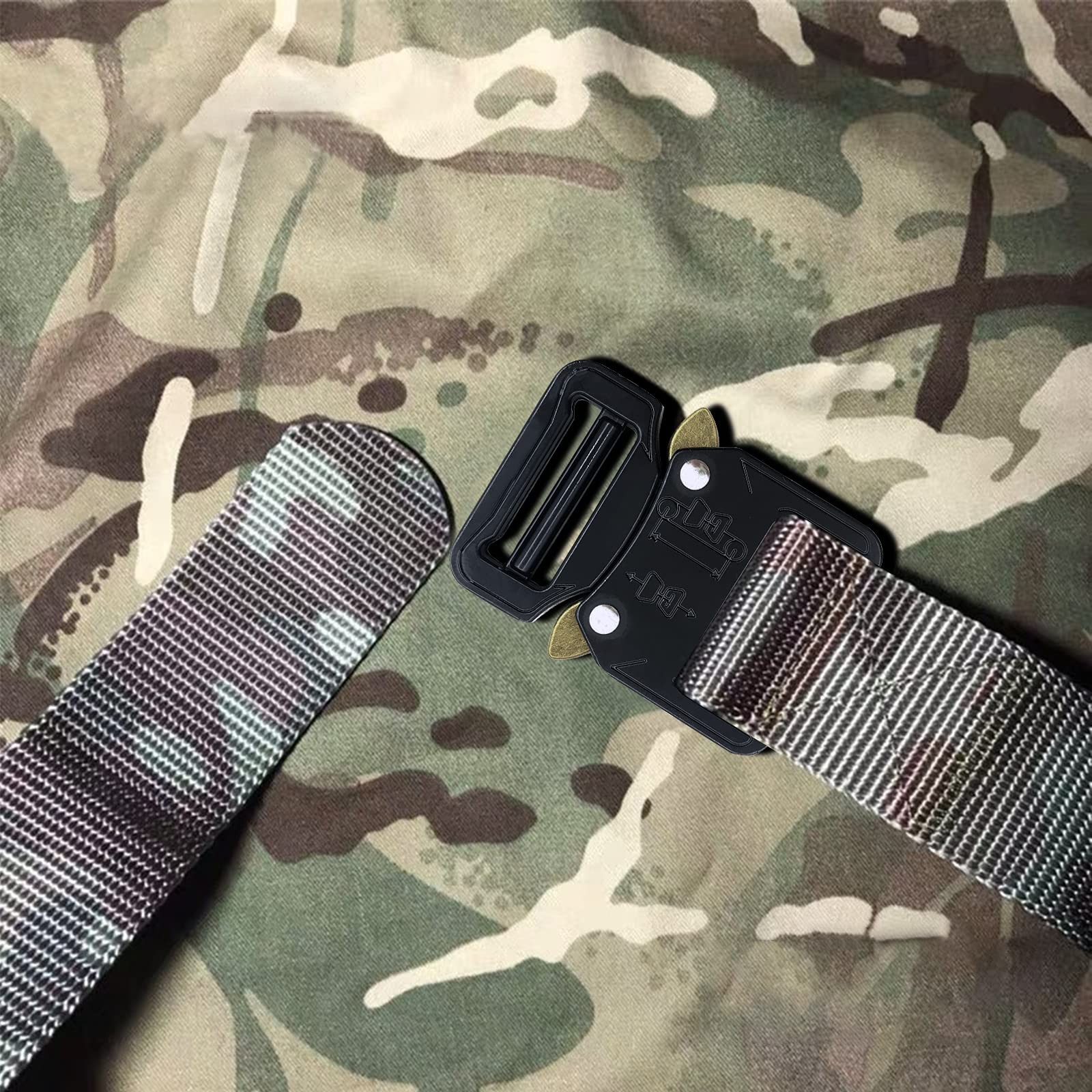 TXZWJZ Metal Dual Adjustable Tactical Belt 1inch(25mm), Black