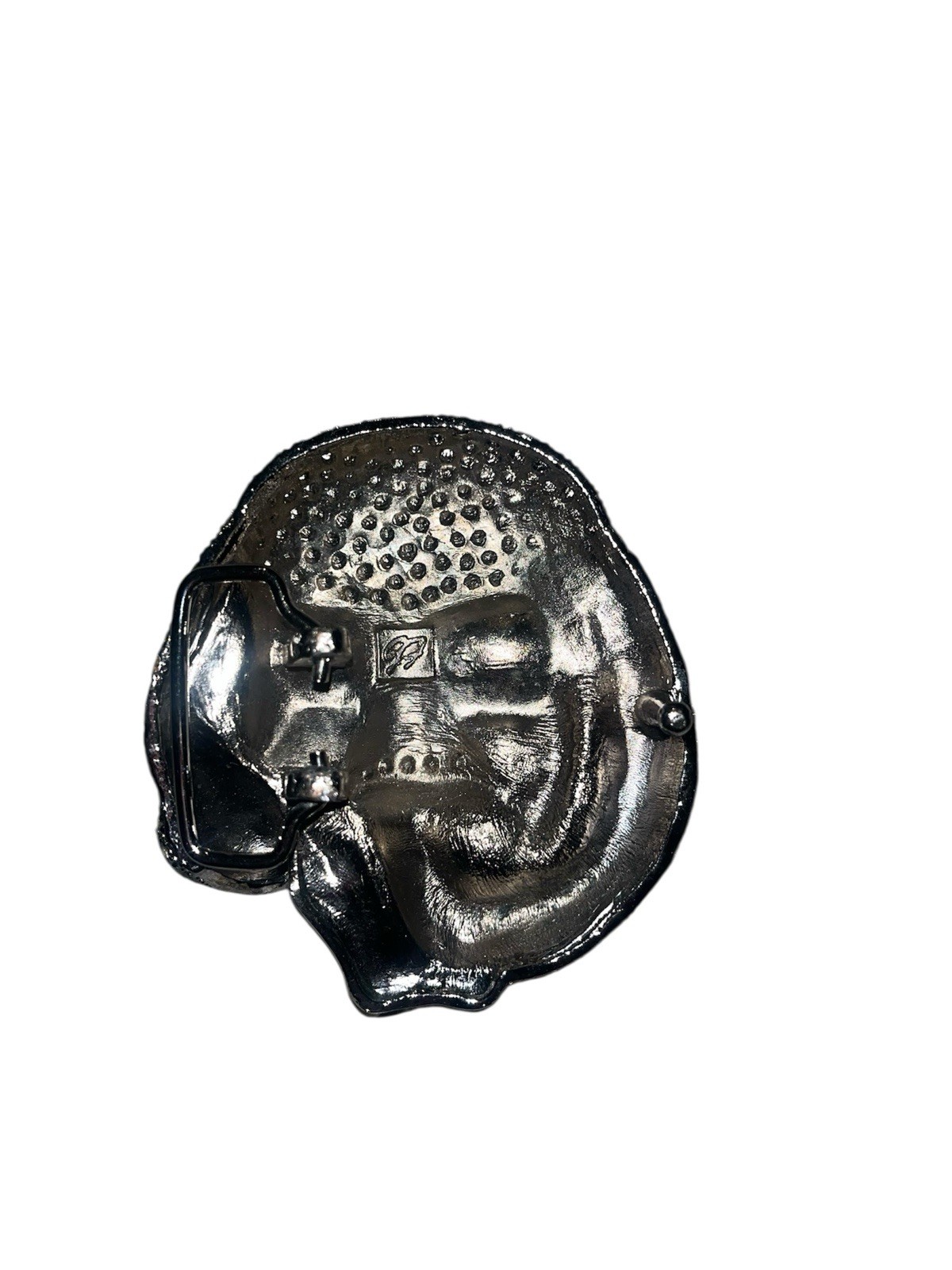 Skull Rhinestone Silver Blue Red Black Round Stones Metal Belt Buckle