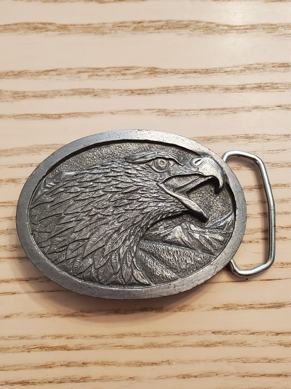 VTG Eagle Head Belt Buckle #1873 By Tandy Leather Company Made In USA Year 1986